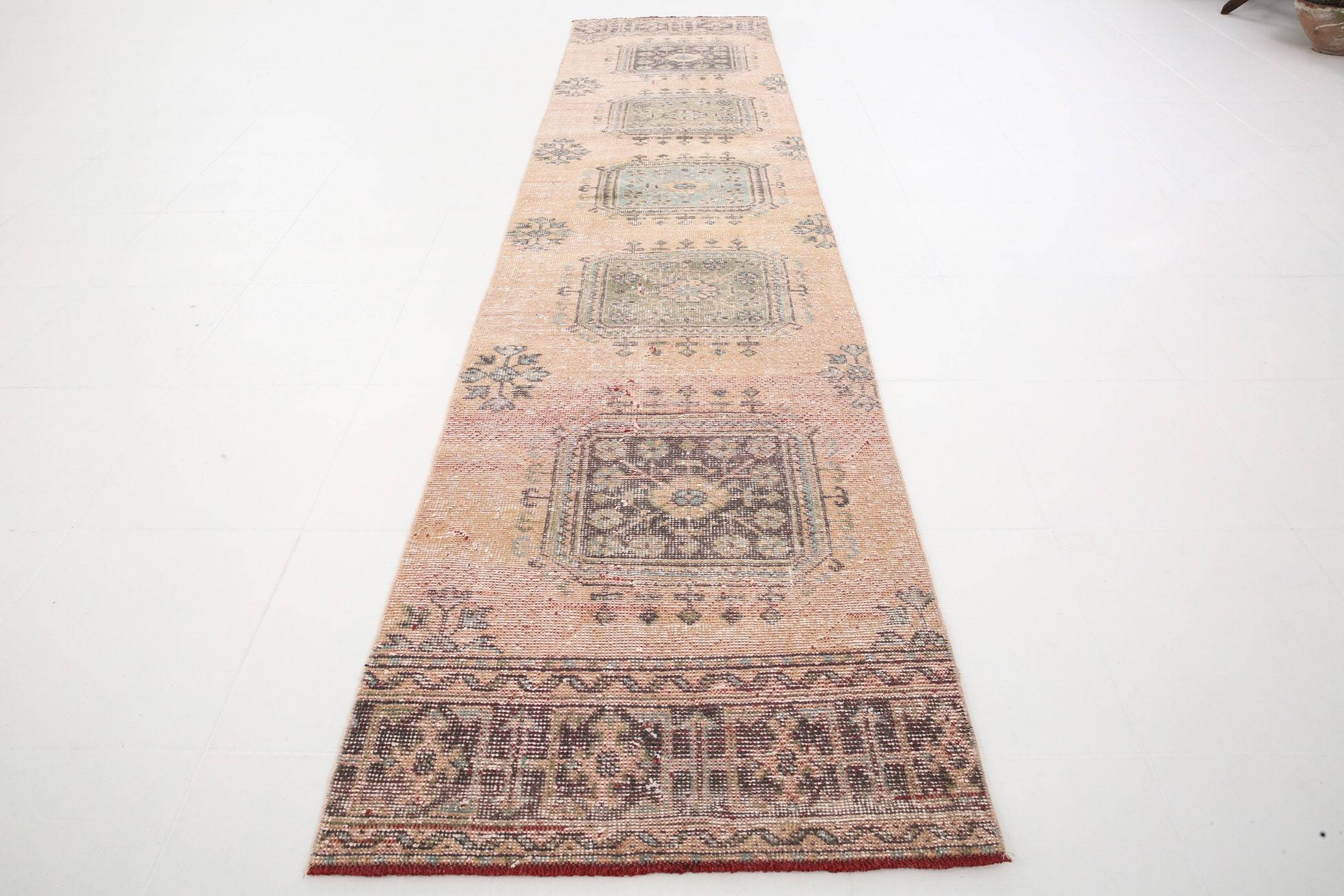 2' x 11' Vintage rug, Bedroom Vintage rug, Cotton Vintage rug, Country-Farmhouse Vintage rug, Dorm Vintage rug, Entryway-Hallway Vintage rug, Ikat Vintage rug, Living Room Vintage rug, Office Vintage rug, Tan-Ivory Vintage rug, Vintage Runner, Wool Vintage rug, Vintage rug