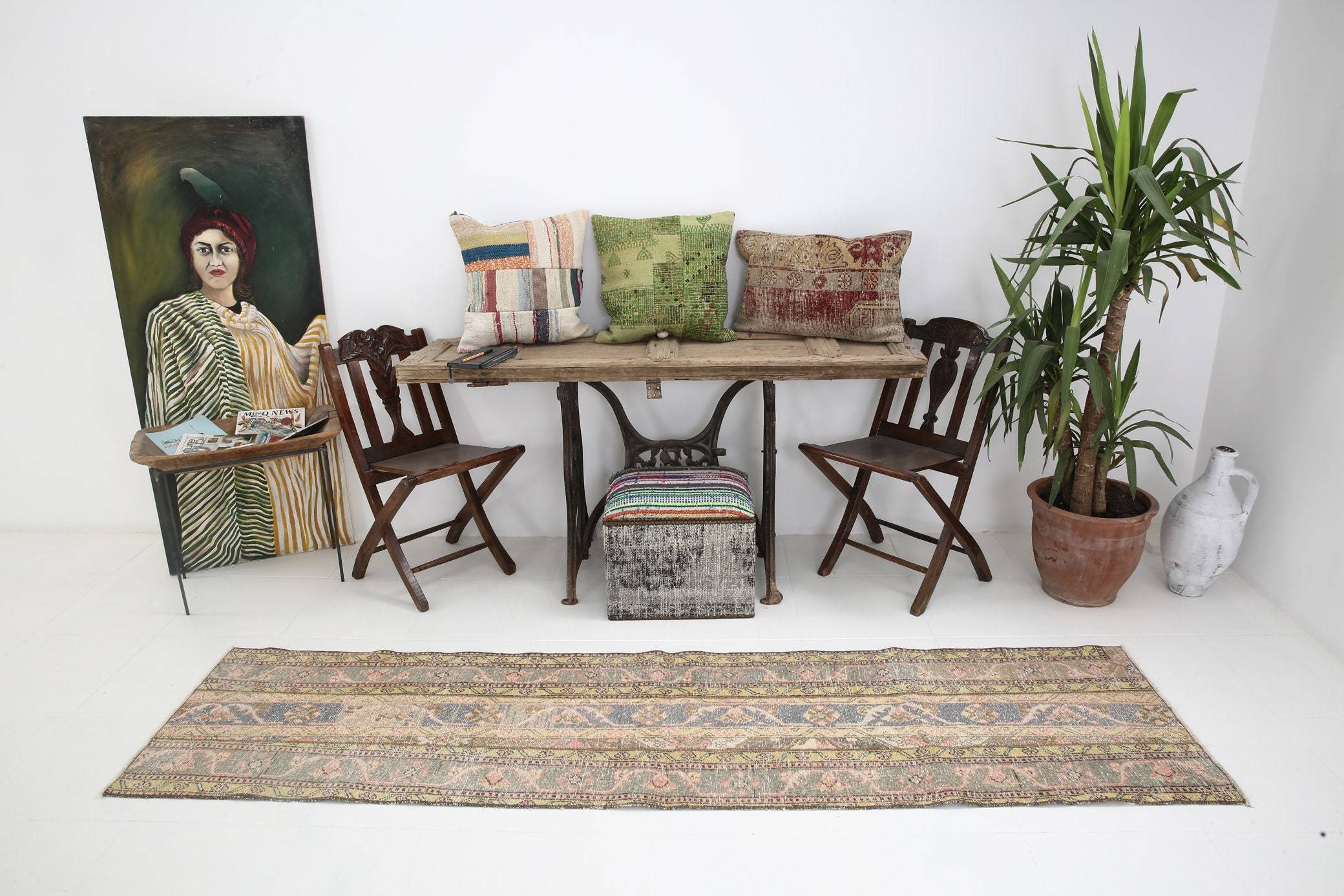 2' x 8' Yellow-Gold Turkish Vintage Runner Rug  |  RugReform