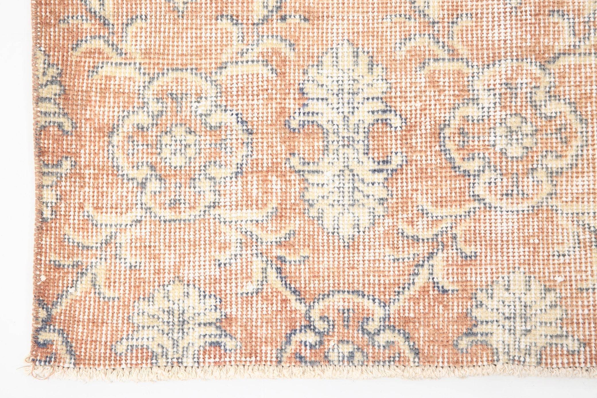 7' x 11' Vintage rug, Abstract Vintage rug, Cotton Vintage rug, Dorm Vintage rug, Kids Vintage rug, Kitchen-Dining Vintage rug, Living Room Vintage rug, Office Vintage rug, Orange Vintage rug, Rustic-Primitive Vintage rug, Vintage, Wool Vintage rug, Vintage rug