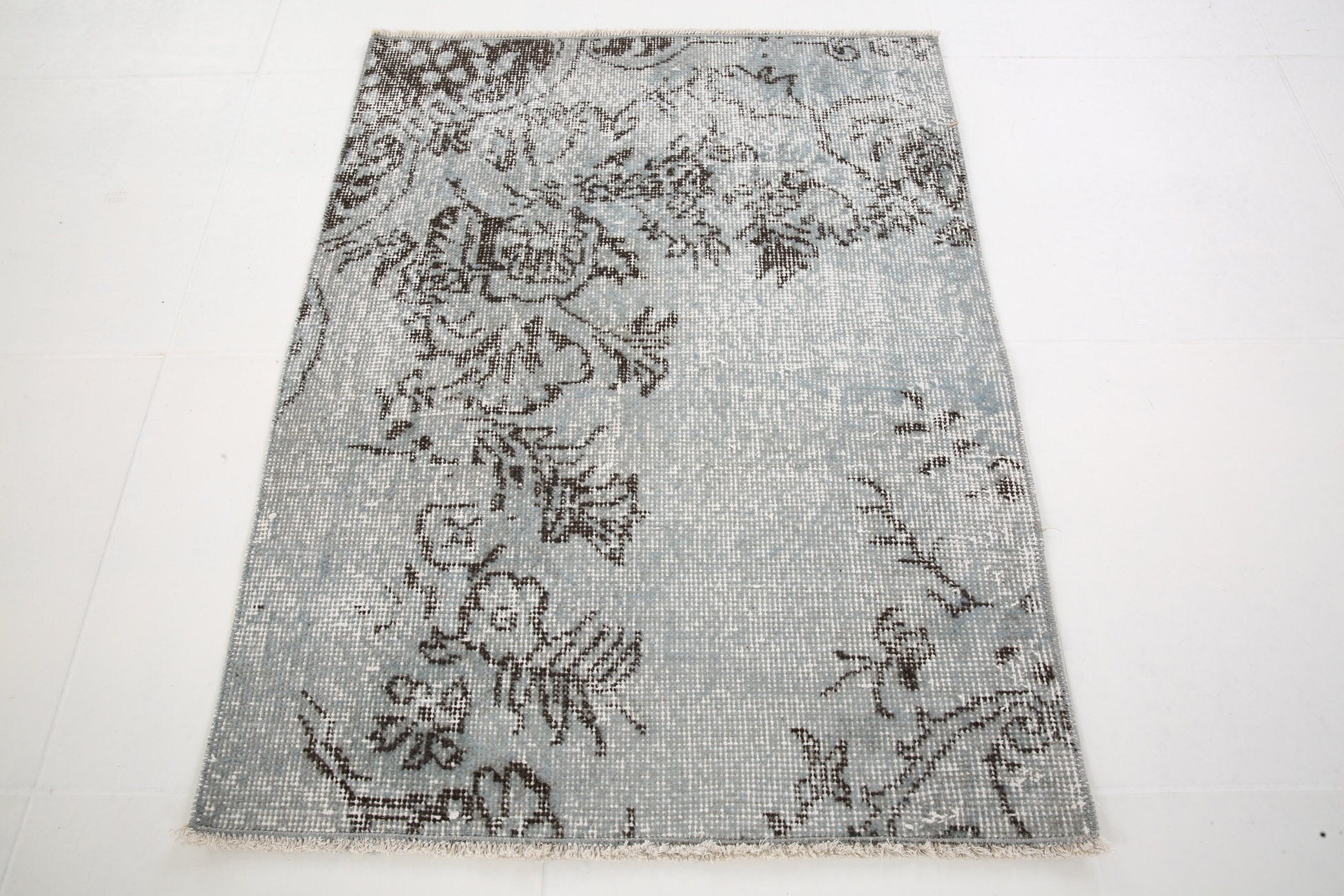 2' x 2' Black-Gray Turkish Vintage Runner Rug  |  RugReform