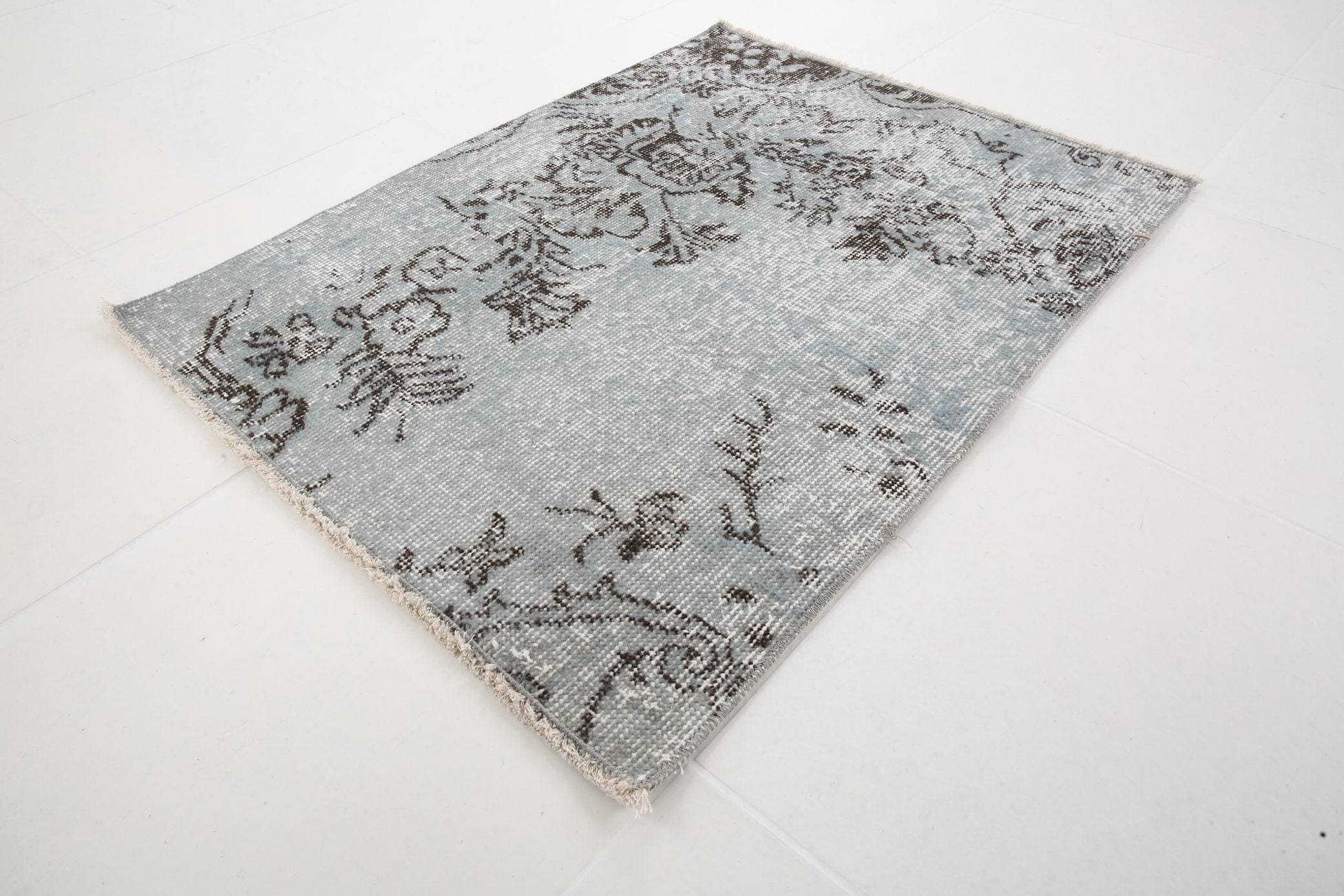 2' x 2' Black-Gray Turkish Vintage Runner Rug  |  RugReform