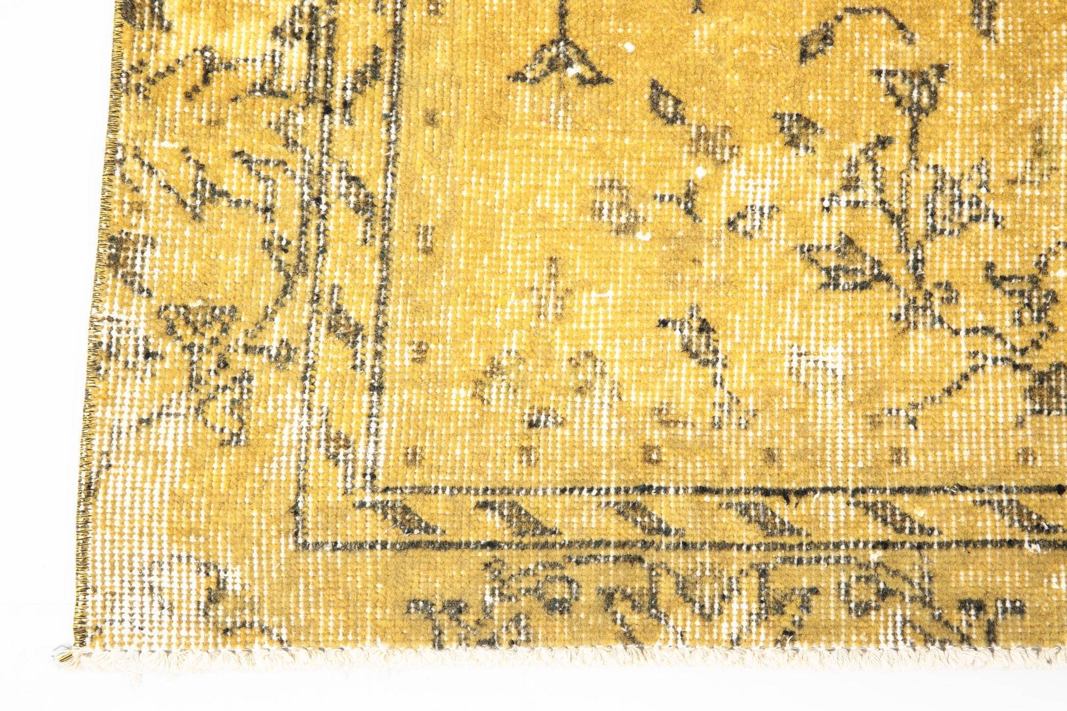 7' x 10' Vintage rug, Cotton Vintage rug, Dorm Vintage rug, Floral Vintage rug, Kids Vintage rug, Kitchen-Dining Vintage rug, Living Room Vintage rug, Office Vintage rug, Overdyed Vintage rug, Vintage Vintage rug, Wool, Yellow-Gold Vintage rug, Vintage rug