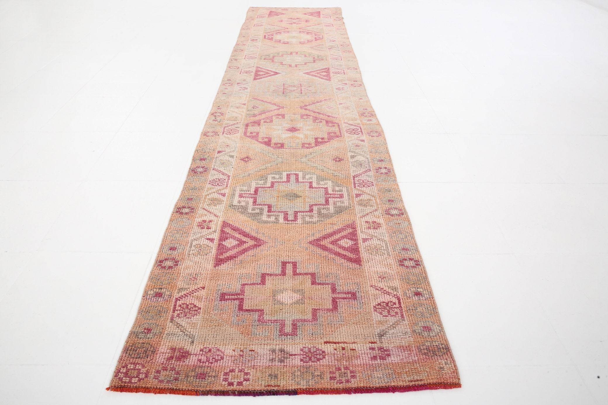 2' x 12' Pink Turkish Vintage Herki Rug  |  RugReform