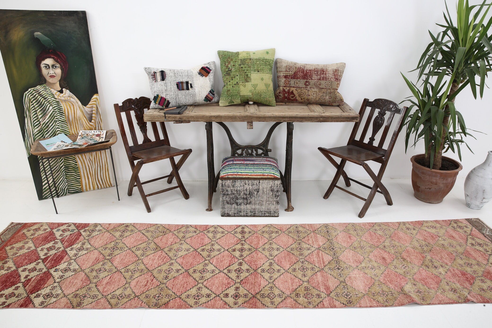 2' x 12' Vintage rug, Cotton Vintage rug, Entryway-Hallway Vintage rug, Geometric Vintage rug, Kitchen-Dining Vintage rug, Laundry Vintage rug, Living Room Vintage rug, Office Vintage rug, Red Vintage rug, Rustic-Primitive Vintage rug, Vintage Runner, Wool Vintage rug, Vintage rug