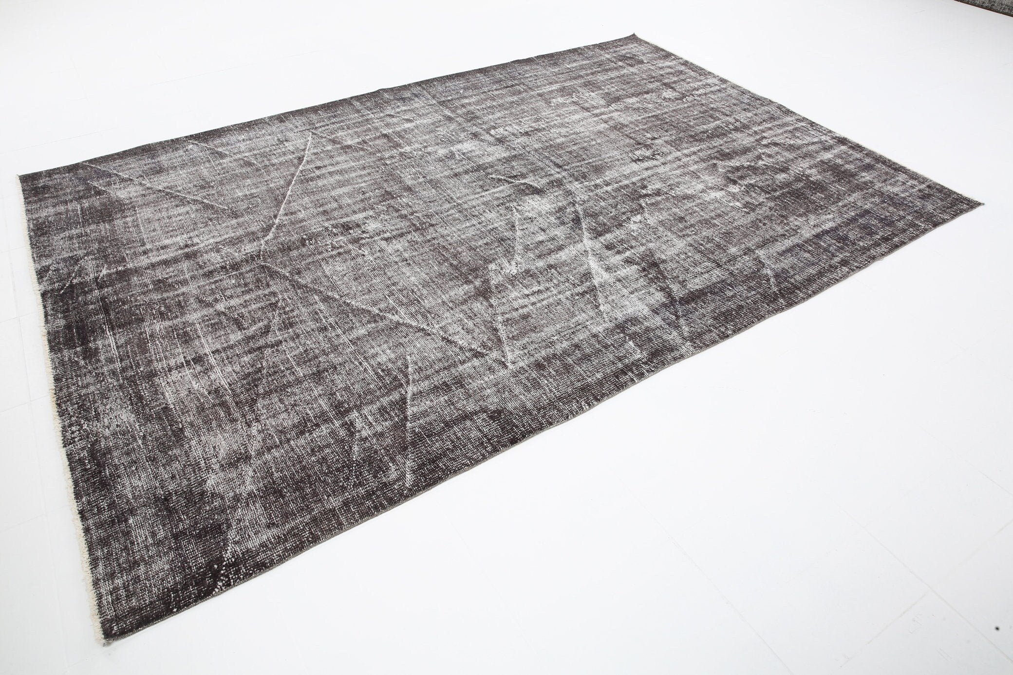 7' x 10' Black-Gray Turkish Vintage Rug  |  RugReform