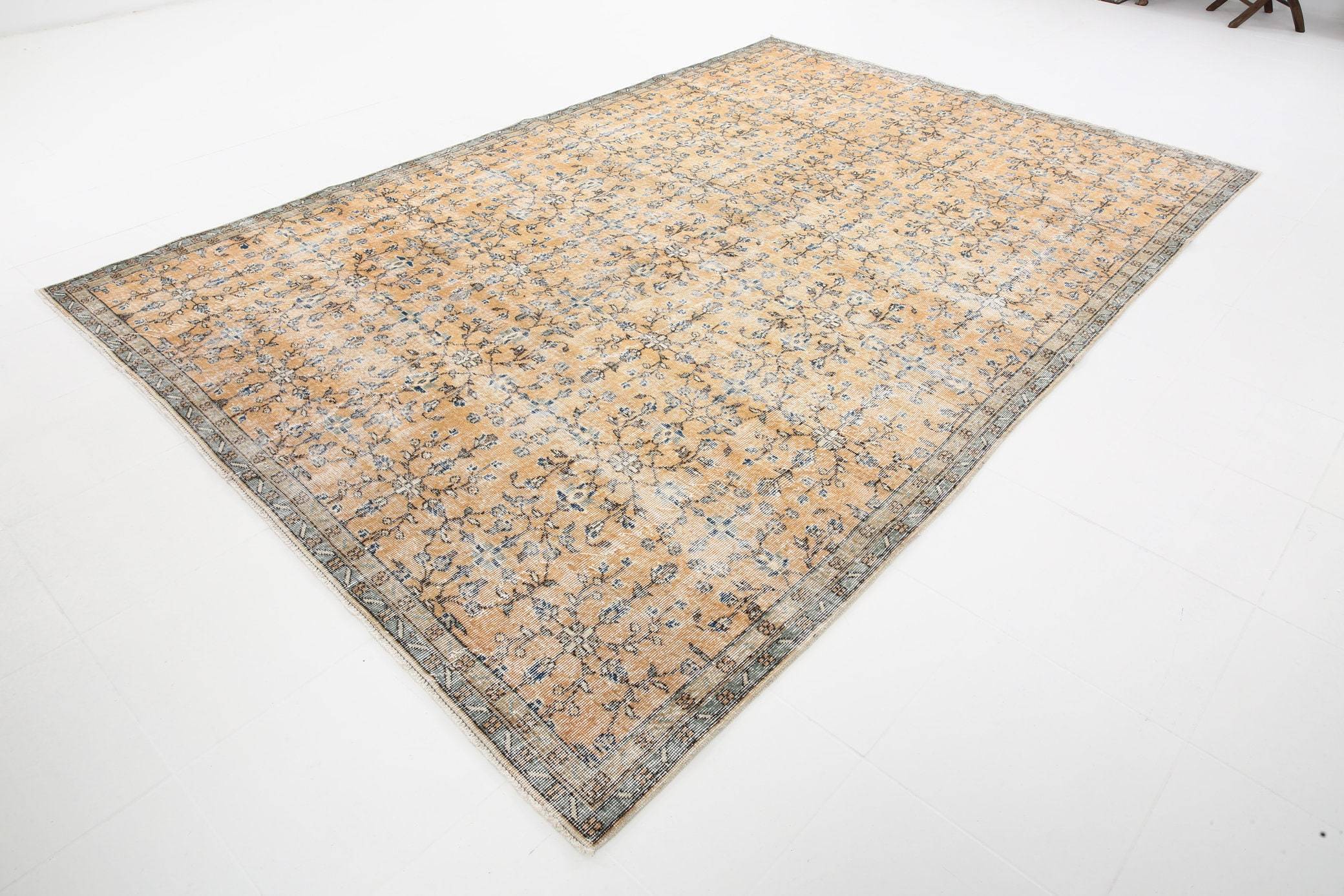 7' x 11' Blue Turkish Vintage Rug  |  RugReform