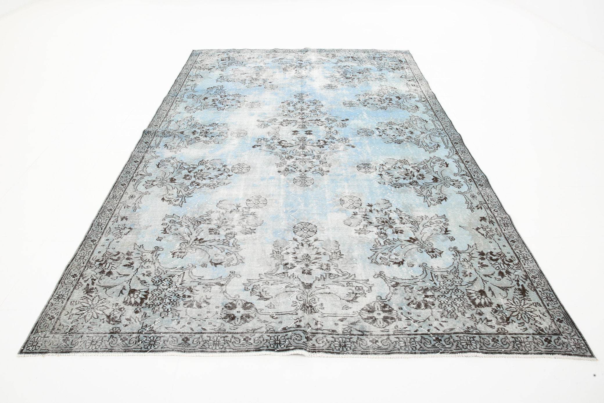 7' x 10' Vintage rug, Blue Vintage rug, Cotton Vintage rug, Dorm Vintage rug, Kids Vintage rug, Kitchen-Dining Vintage rug, Living Room Vintage rug, Office Vintage rug, Plants-Trees Vintage rug, Retro Vintage rug, Vintage, Wool Vintage rug, Vintage rug