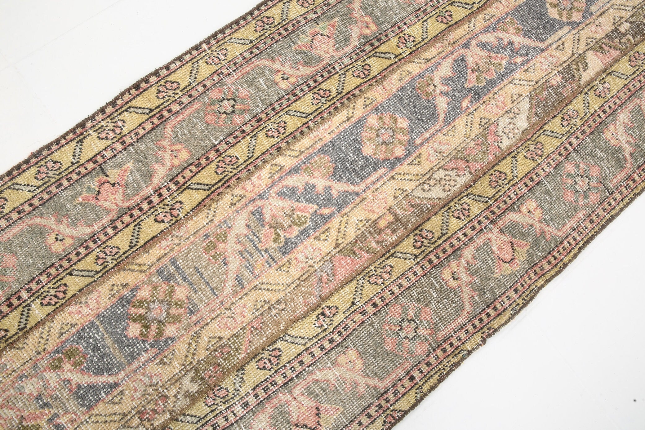 2' x 8' Yellow-Gold Turkish Vintage Runner Rug  |  RugReform