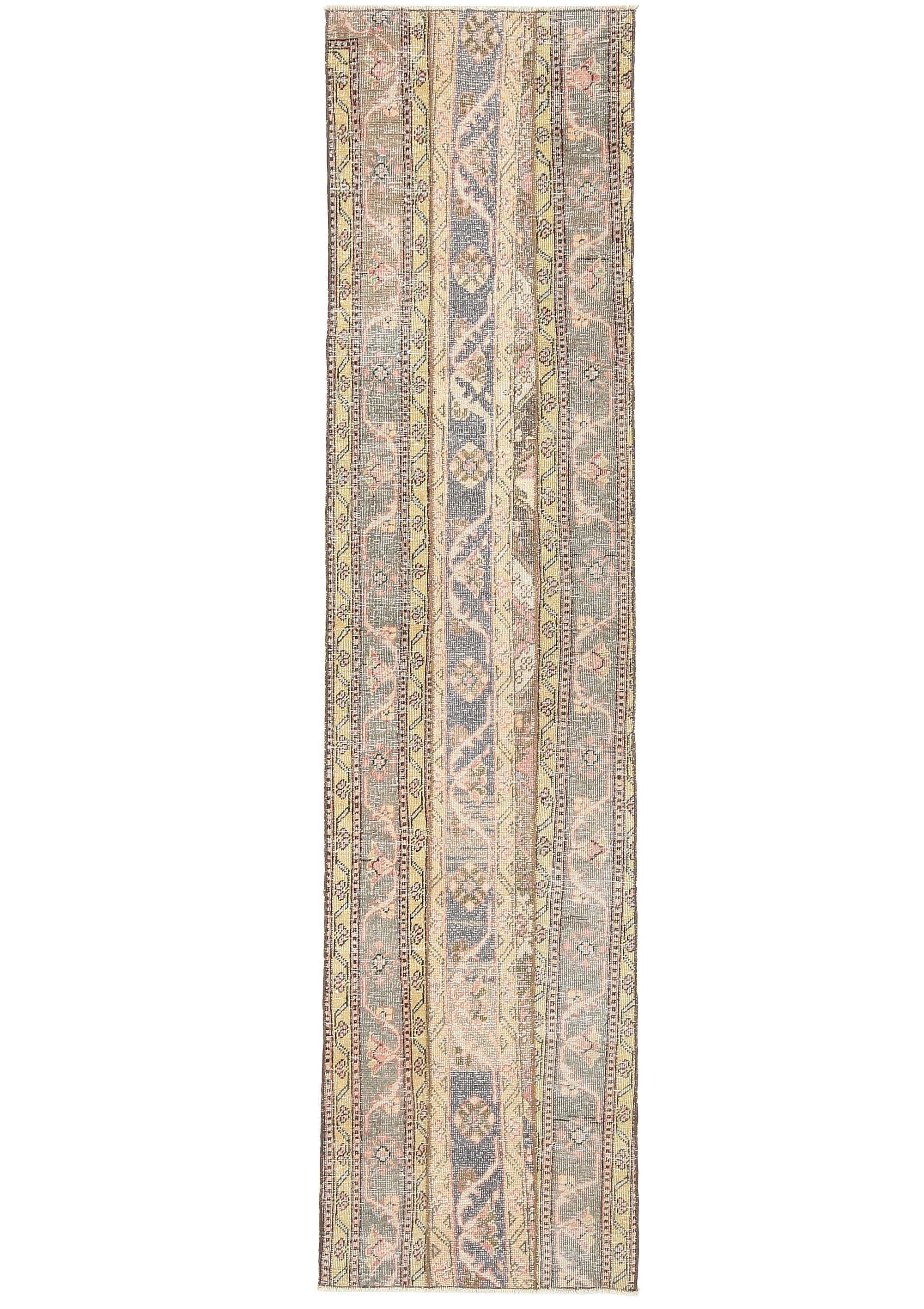 2' x 8' Yellow-Gold Turkish Vintage Runner Rug  |  RugReform
