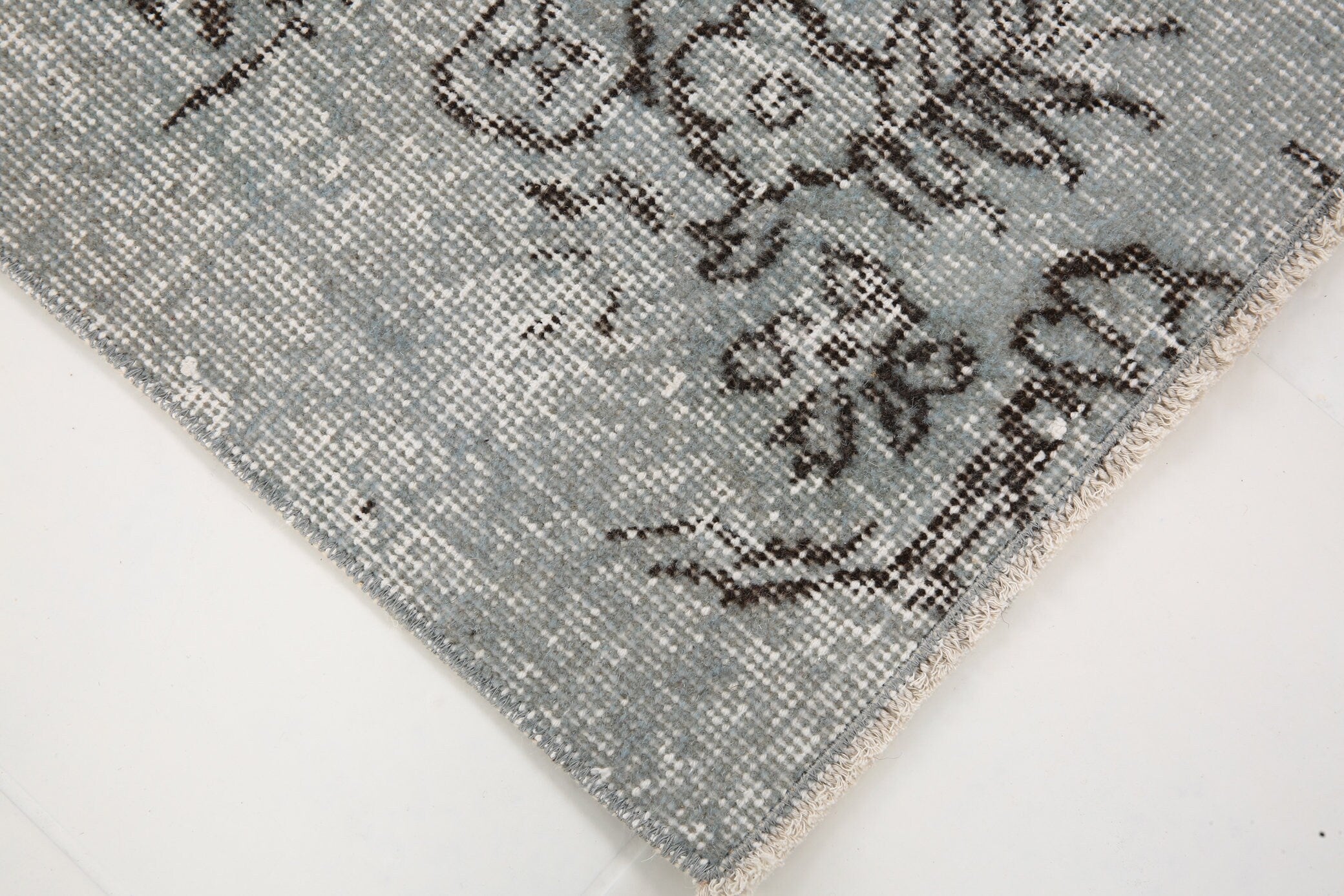 2' x 2' Black-Gray Turkish Vintage Runner Rug  |  RugReform