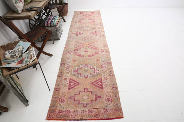 2' x 12' Pink Turkish Vintage Herki Rug  |  RugReform