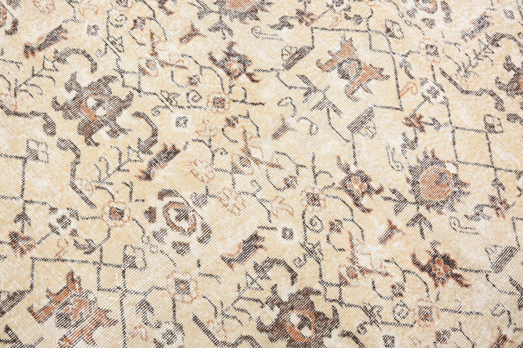 6' x 10' Vintage rug, Abstract Vintage rug, Bedroom Vintage rug, Bohemian-Eclectic Vintage rug, Cotton Vintage rug, Kitchen-Dining Vintage rug, Laundry Vintage rug, Living Room Vintage rug, Office Vintage rug, Tan-Ivory Vintage rug, Vintage, Wool Vintage rug, Vintage rug