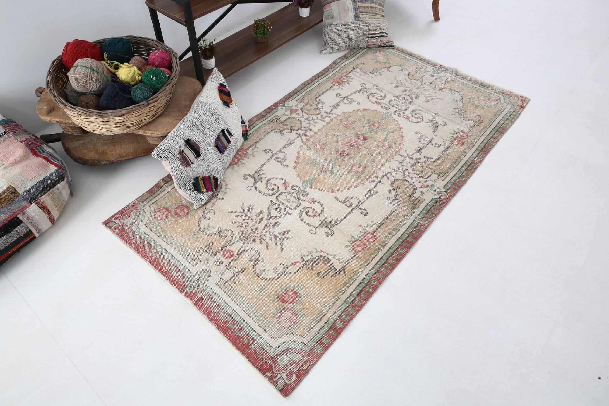 3' x 6' Tan-Ivory Turkish Vintage Rug  |  RugReform