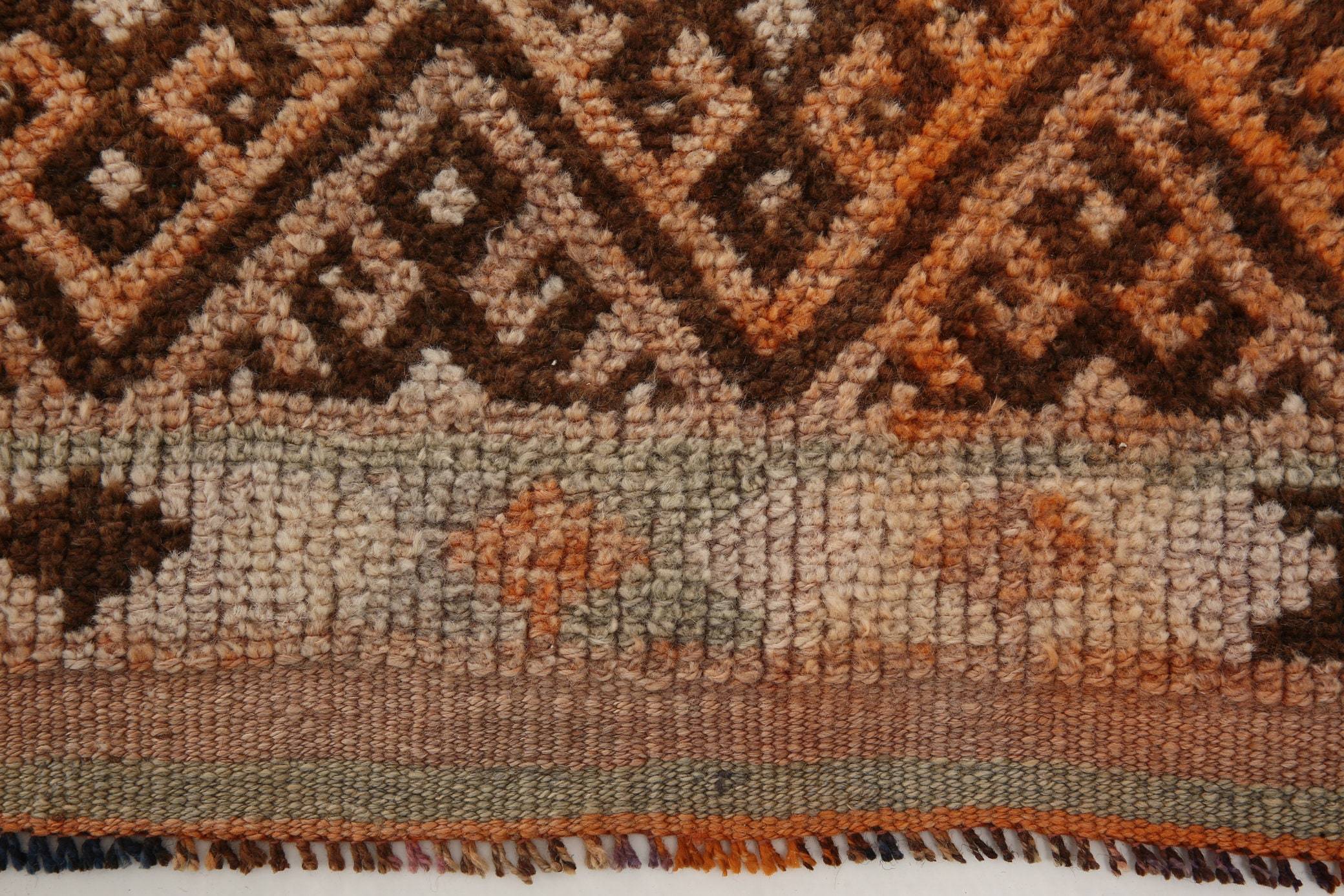 2' x 12' Brown Turkish Vintage Herki Rug  |  RugReform