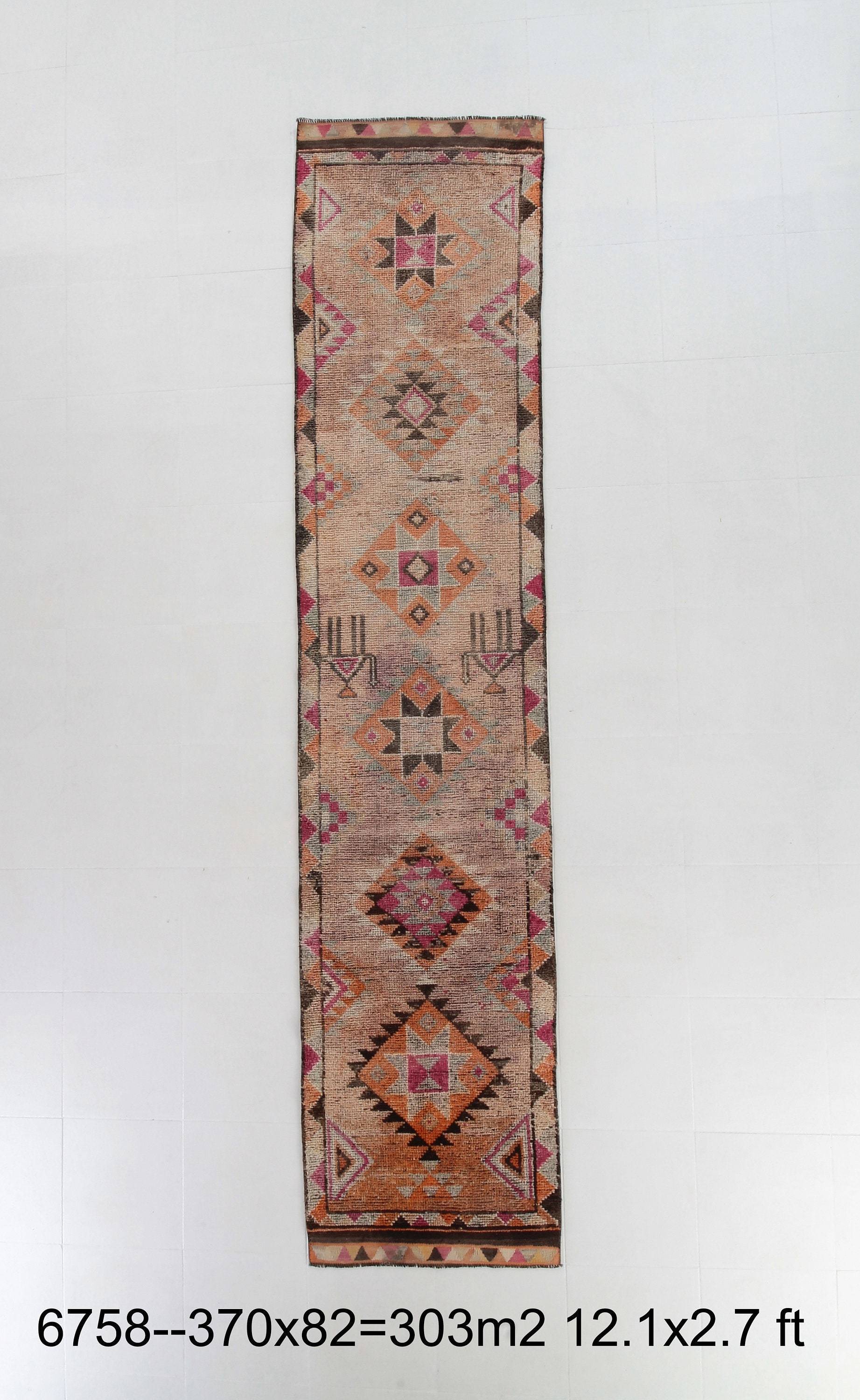 2' x 12' Vintage rug, Bedroom Vintage rug, Bohemian-Eclectic Vintage rug, Cotton Vintage rug, Entryway-Hallway Vintage rug, Kitchen-Dining Vintage rug, Living Room Vintage rug, Office Vintage rug, Pink Vintage rug, Southwestern Vintage rug, Vintage Herki, Wool Vintage rug, Vintage rug