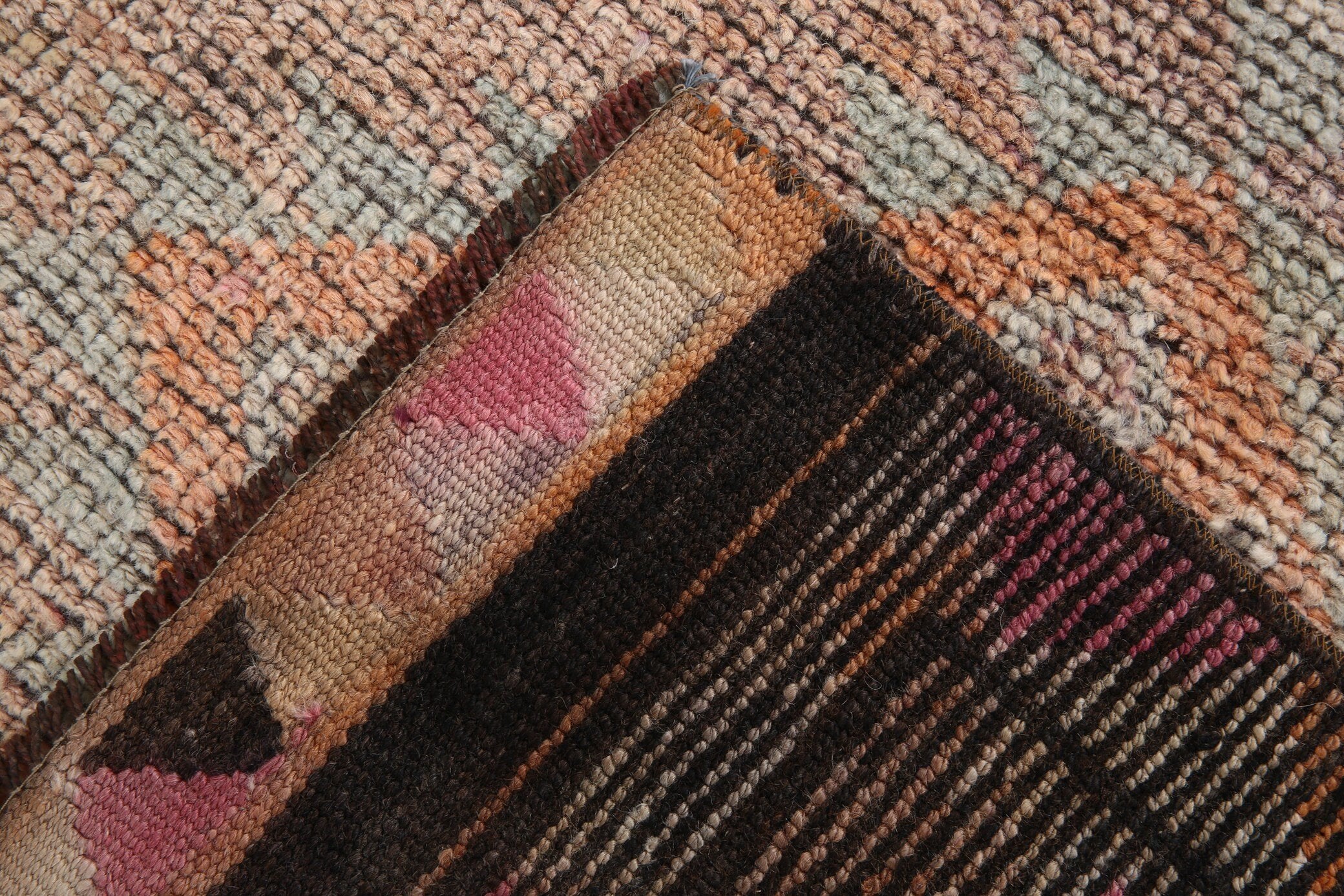 2' x 12' Vintage rug, Bedroom Vintage rug, Bohemian-Eclectic Vintage rug, Cotton Vintage rug, Entryway-Hallway Vintage rug, Kitchen-Dining Vintage rug, Living Room Vintage rug, Office Vintage rug, Pink Vintage rug, Southwestern Vintage rug, Vintage Herki, Wool Vintage rug, Vintage rug