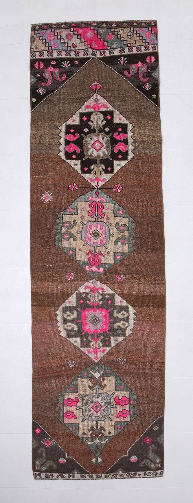 3' x 10' Vintage rug, Bedroom Vintage rug, Bohemian-Eclectic Vintage rug, Brown Vintage rug, Cotton Vintage rug, Entryway-Hallway Vintage rug, Geometric Vintage rug, Kitchen-Dining Vintage rug, Living Room Vintage rug, Office Vintage rug, Vintage, Wool Vintage rug, Vintage rug