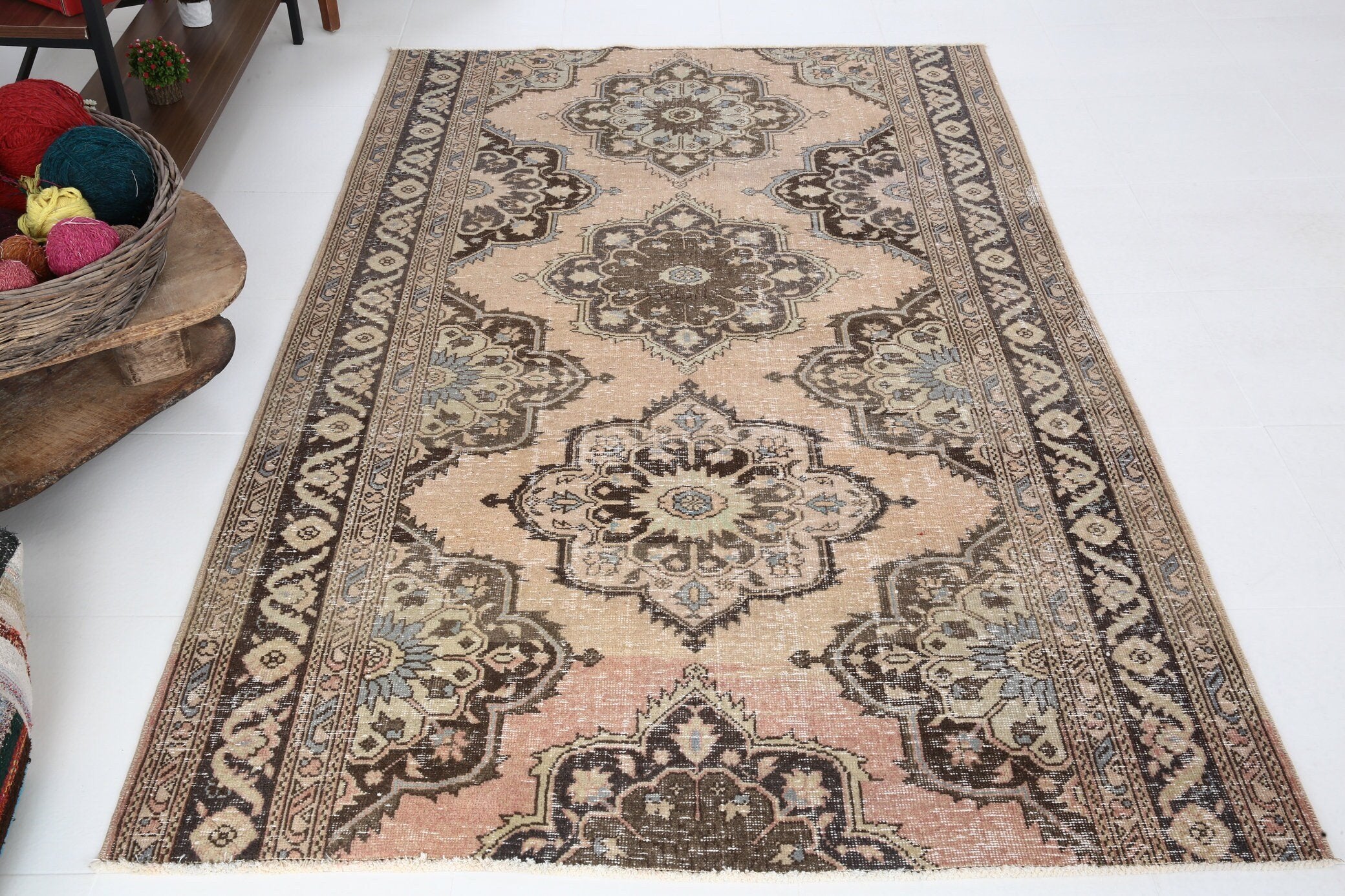 4' x 7' Tan-Ivory Turkish Vintage Rug  |  RugReform