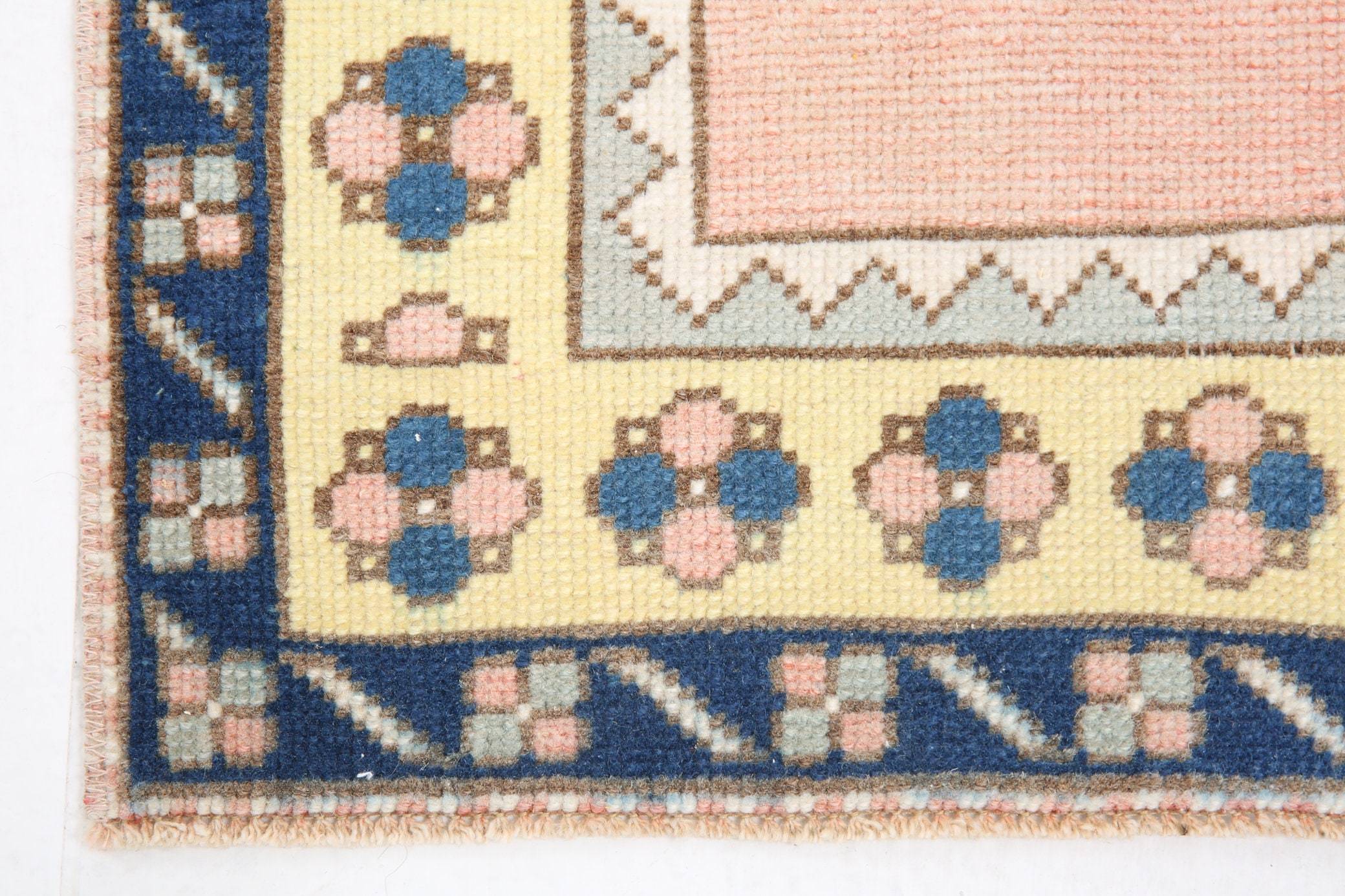 4' x 7' Vintage rug, Blue Vintage rug, Cotton Vintage rug, Kids Vintage rug, Kitchen-Dining Vintage rug, Living Room Vintage rug, Nursery Vintage rug, Office Vintage rug, Scandinavian Vintage rug, Southwestern Vintage rug, Vintage, Wool Vintage rug, Vintage rug
