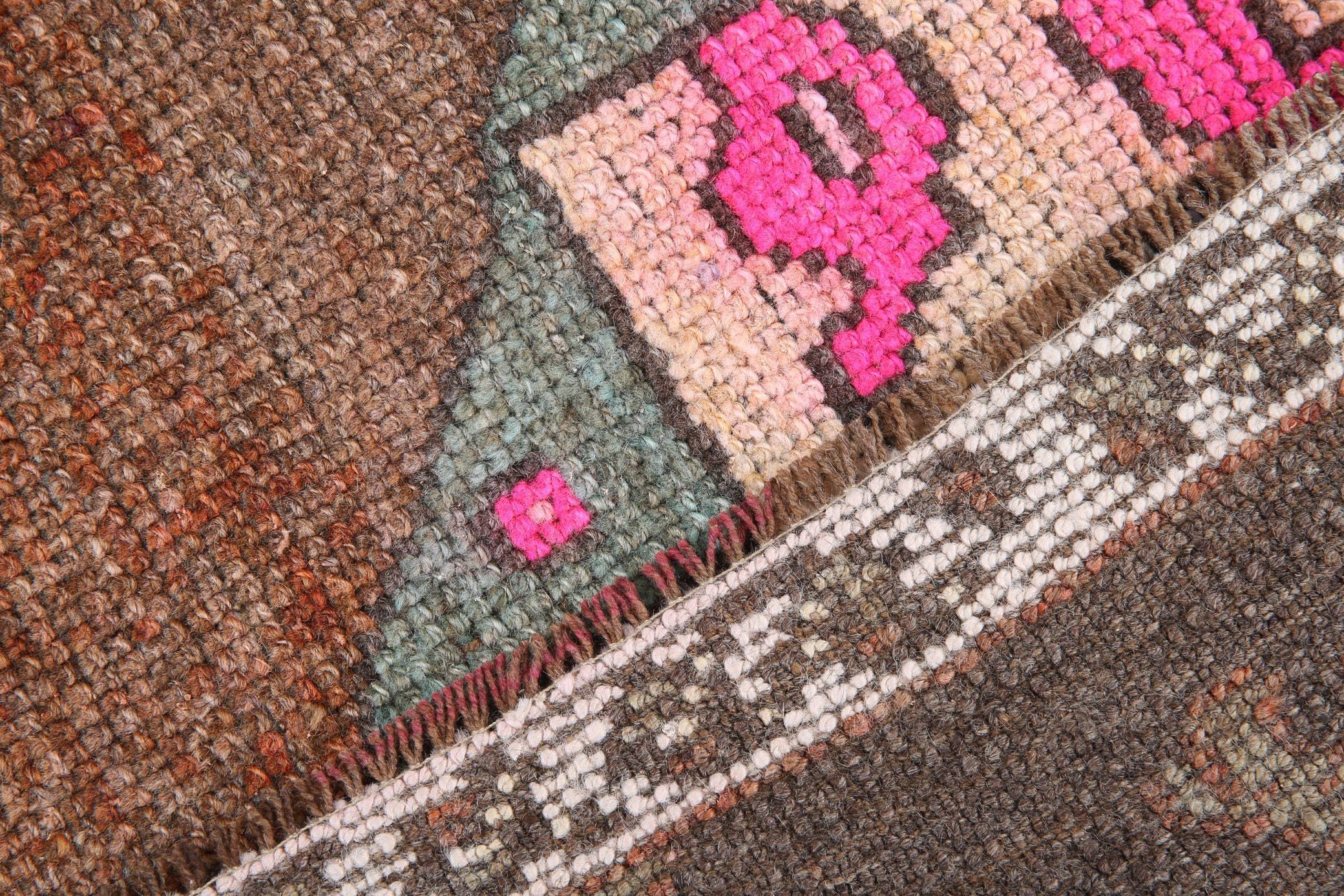 3' x 10' Vintage rug, Bedroom Vintage rug, Bohemian-Eclectic Vintage rug, Brown Vintage rug, Cotton Vintage rug, Entryway-Hallway Vintage rug, Geometric Vintage rug, Kitchen-Dining Vintage rug, Living Room Vintage rug, Office Vintage rug, Vintage, Wool Vintage rug, Vintage rug