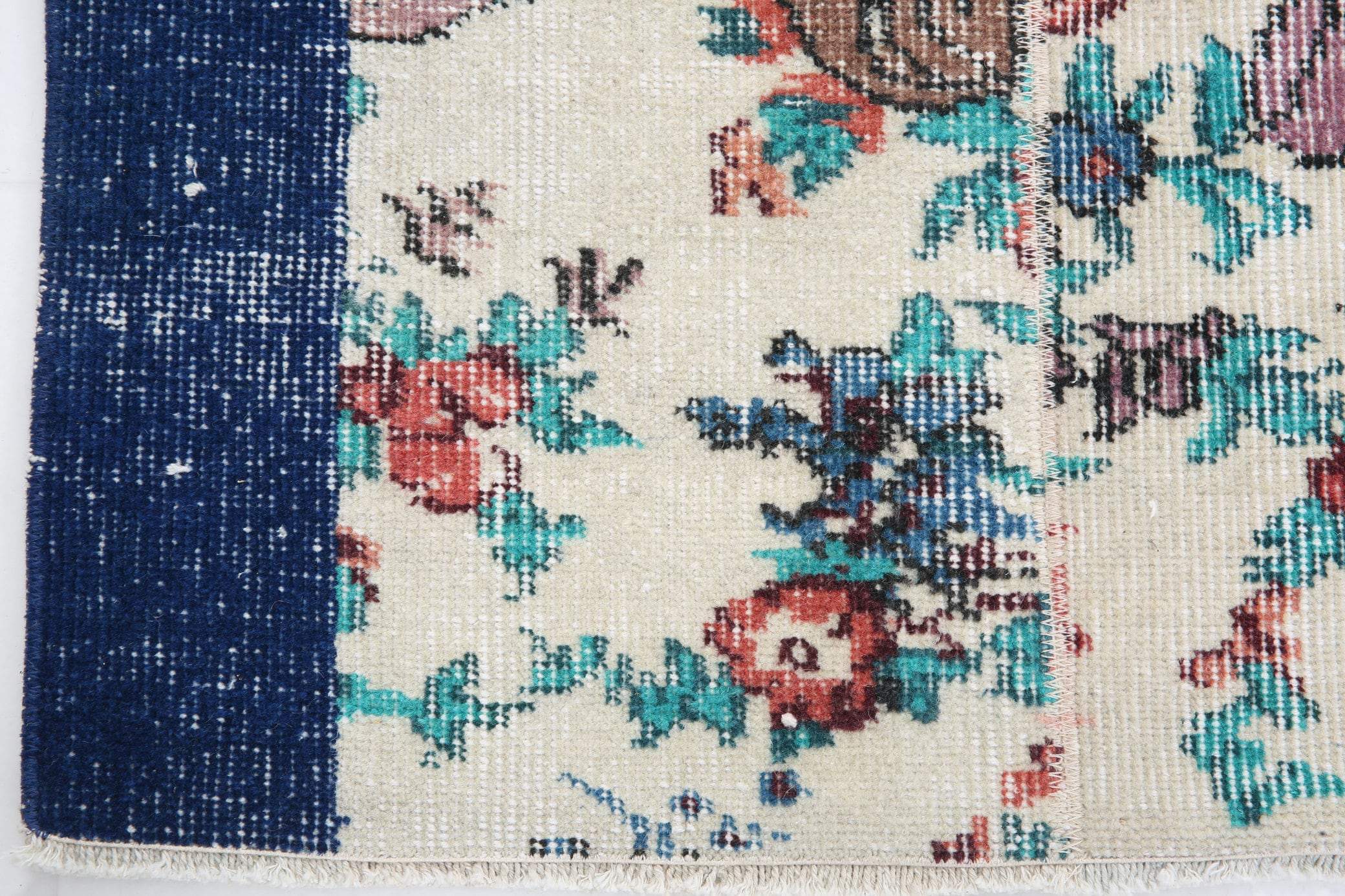 2' x 9' Blue Turkish Vintage Runner Rug  |  RugReform