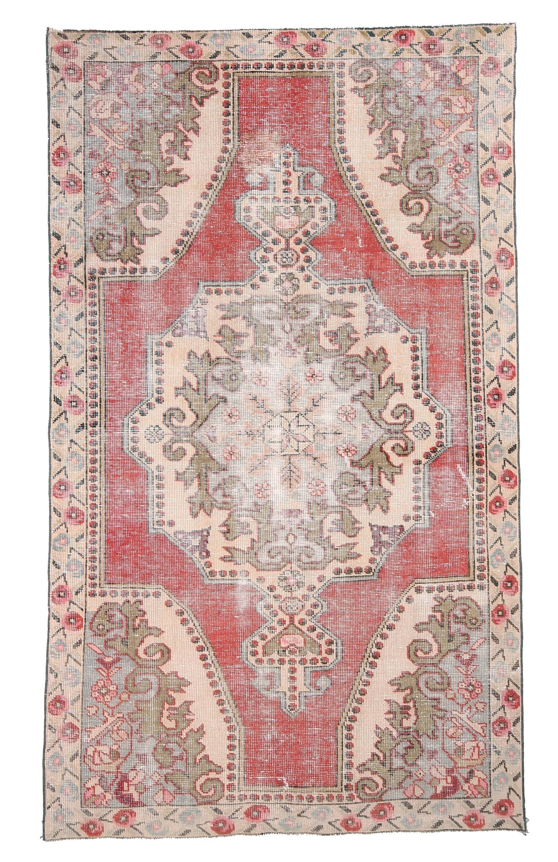 4' x 7' Vintage rug, Dorm Vintage rug, Kitchen-Dining Vintage rug, Living Room Vintage rug, Nursery Vintage rug, Office Vintage rug, Red Vintage rug, Retro Vintage rug, Southwestern Vintage rug, Vintage Oushak, Wool Vintage rug, Vintage rug