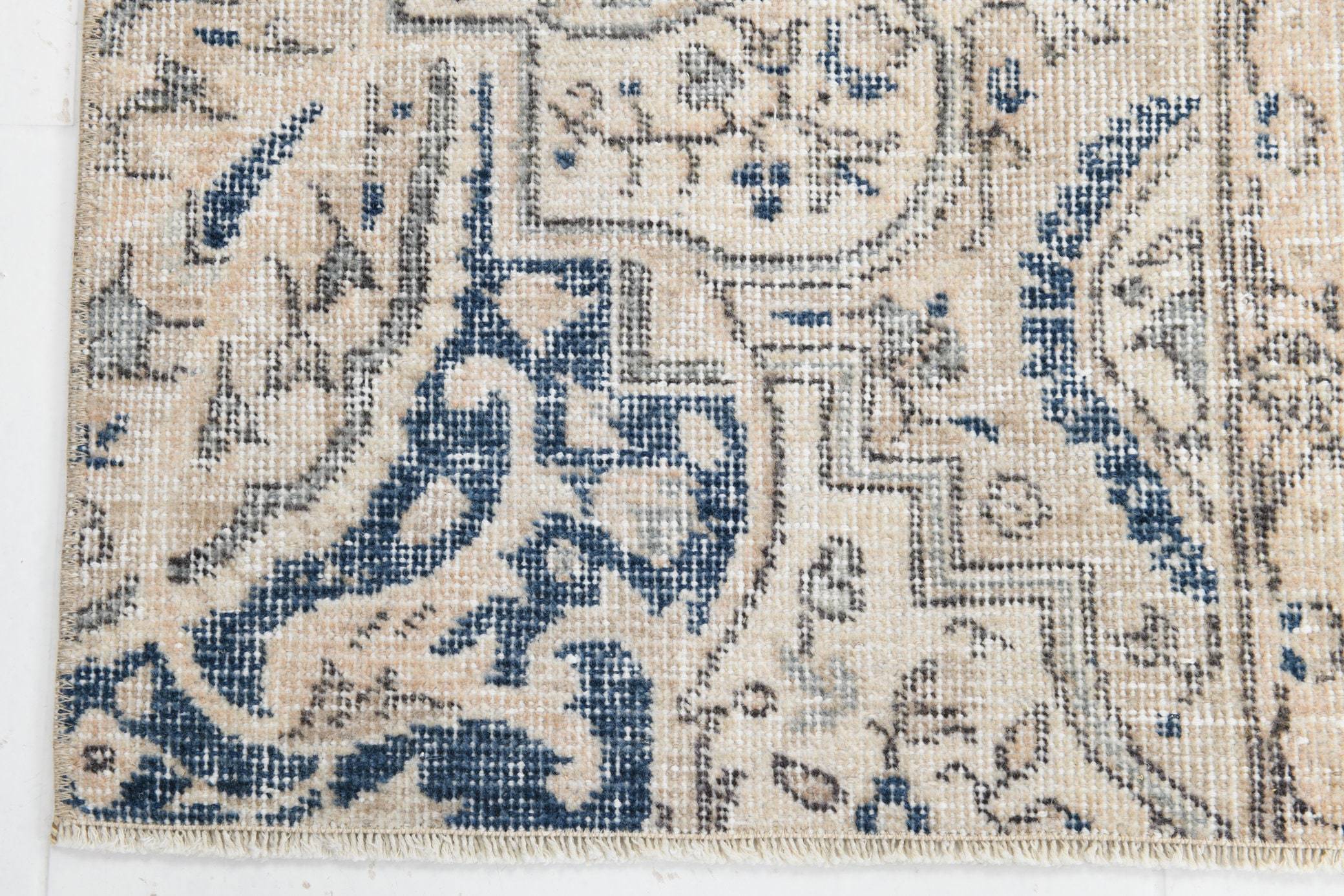 2' x 3' Blue Turkish Vintage Runner Rug  |  RugReform