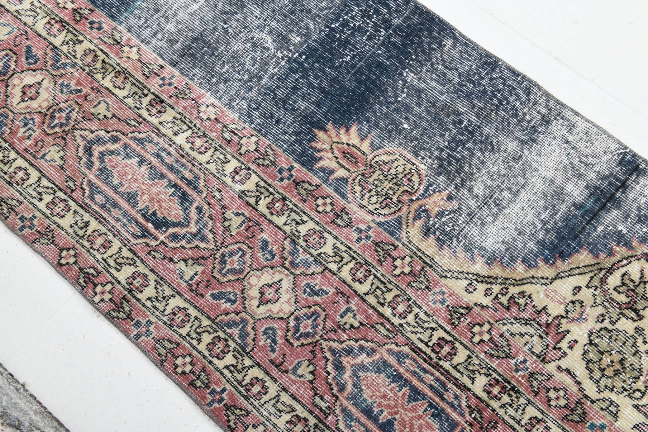 2' x 7' Blue Turkish Vintage Runner Rug  |  RugReform