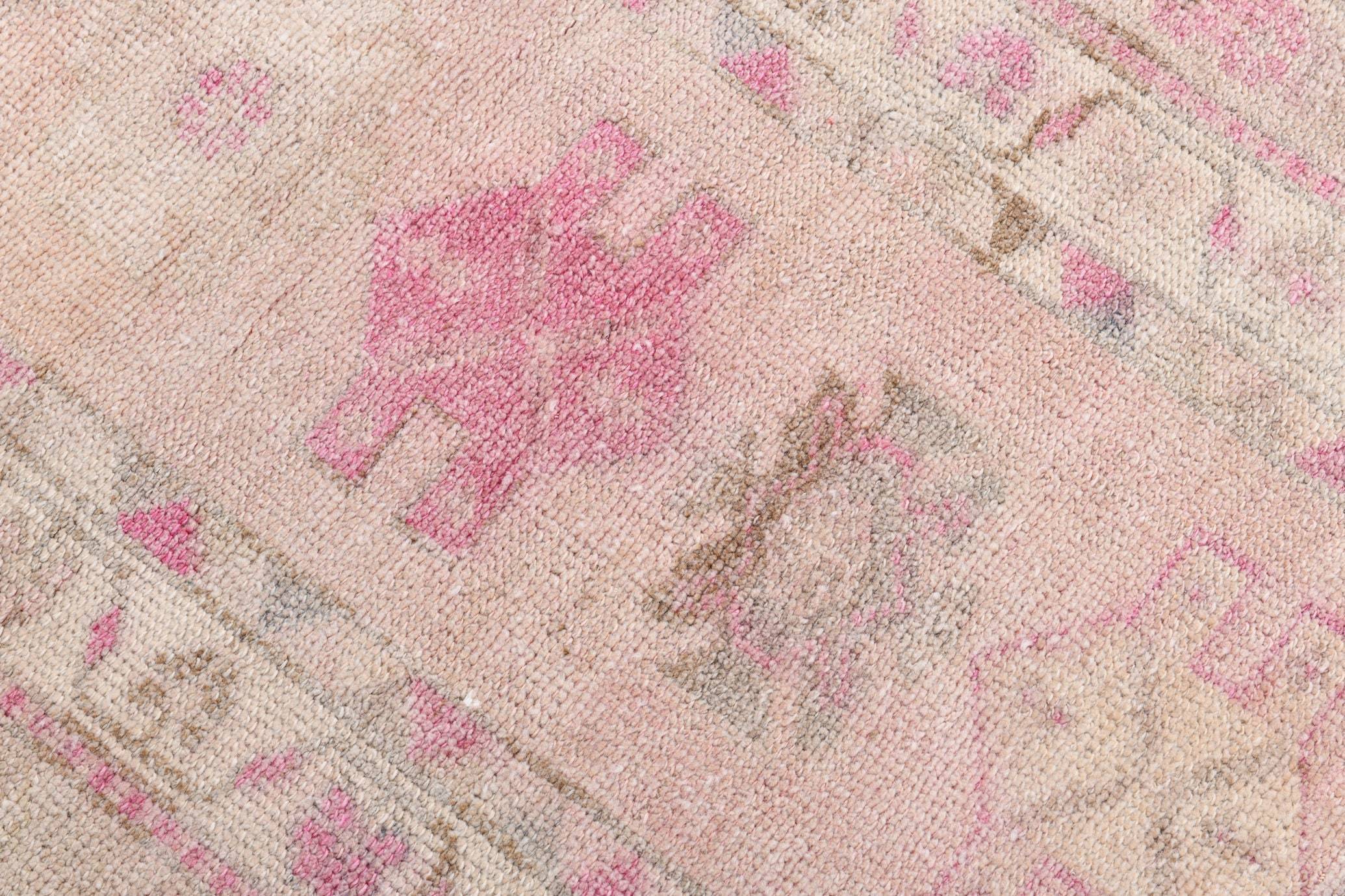 2' x 12' Vintage rug, Abstract Vintage rug, Bedroom Vintage rug, Coastal-Tropical Vintage rug, Cotton Vintage rug, Entryway-Hallway Vintage rug, Kitchen-Dining Vintage rug, Living Room Vintage rug, Office Vintage rug, Pink Vintage rug, Vintage Herki, Wool Vintage rug, Vintage rug