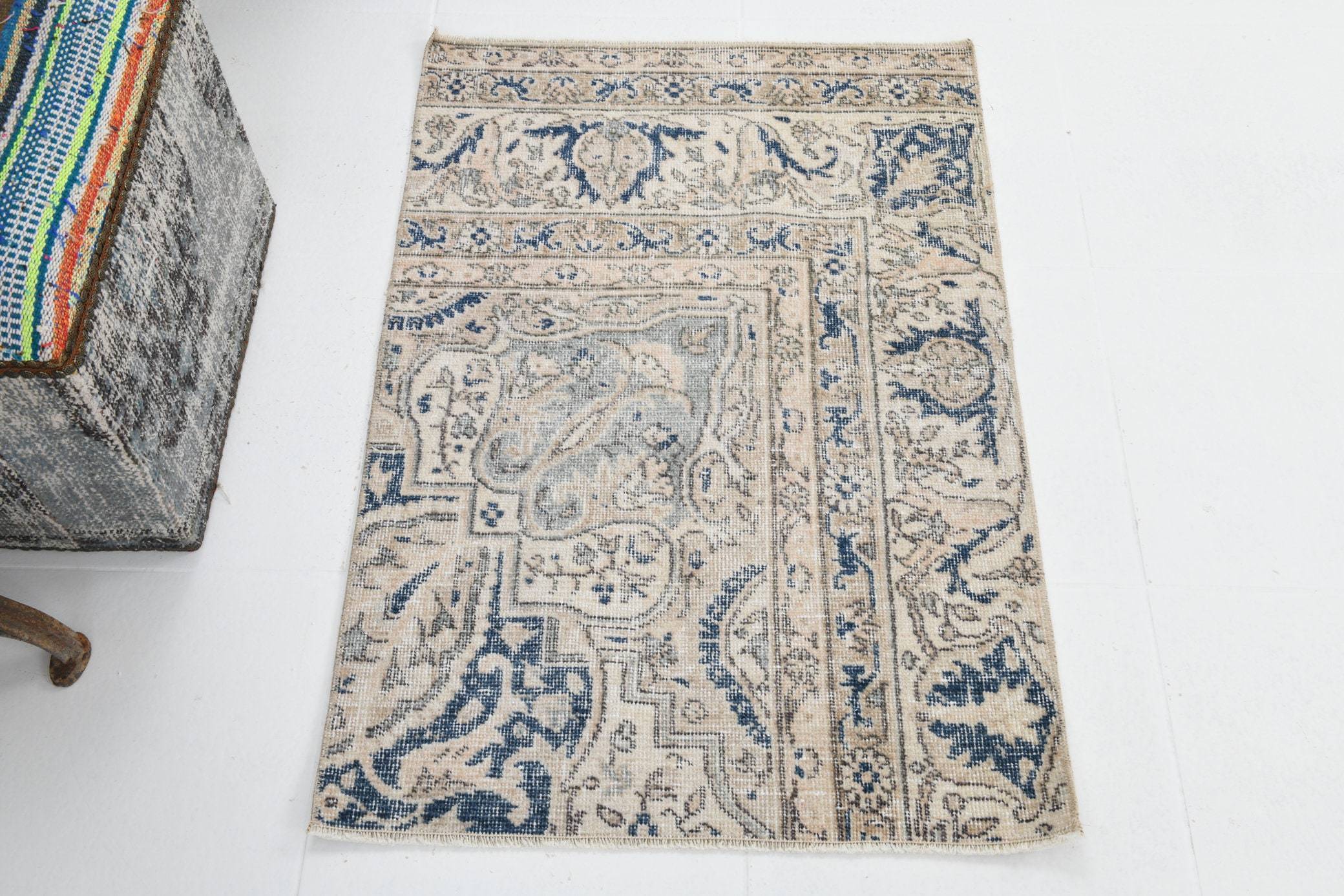 2' x 3' Blue Turkish Vintage Runner Rug  |  RugReform