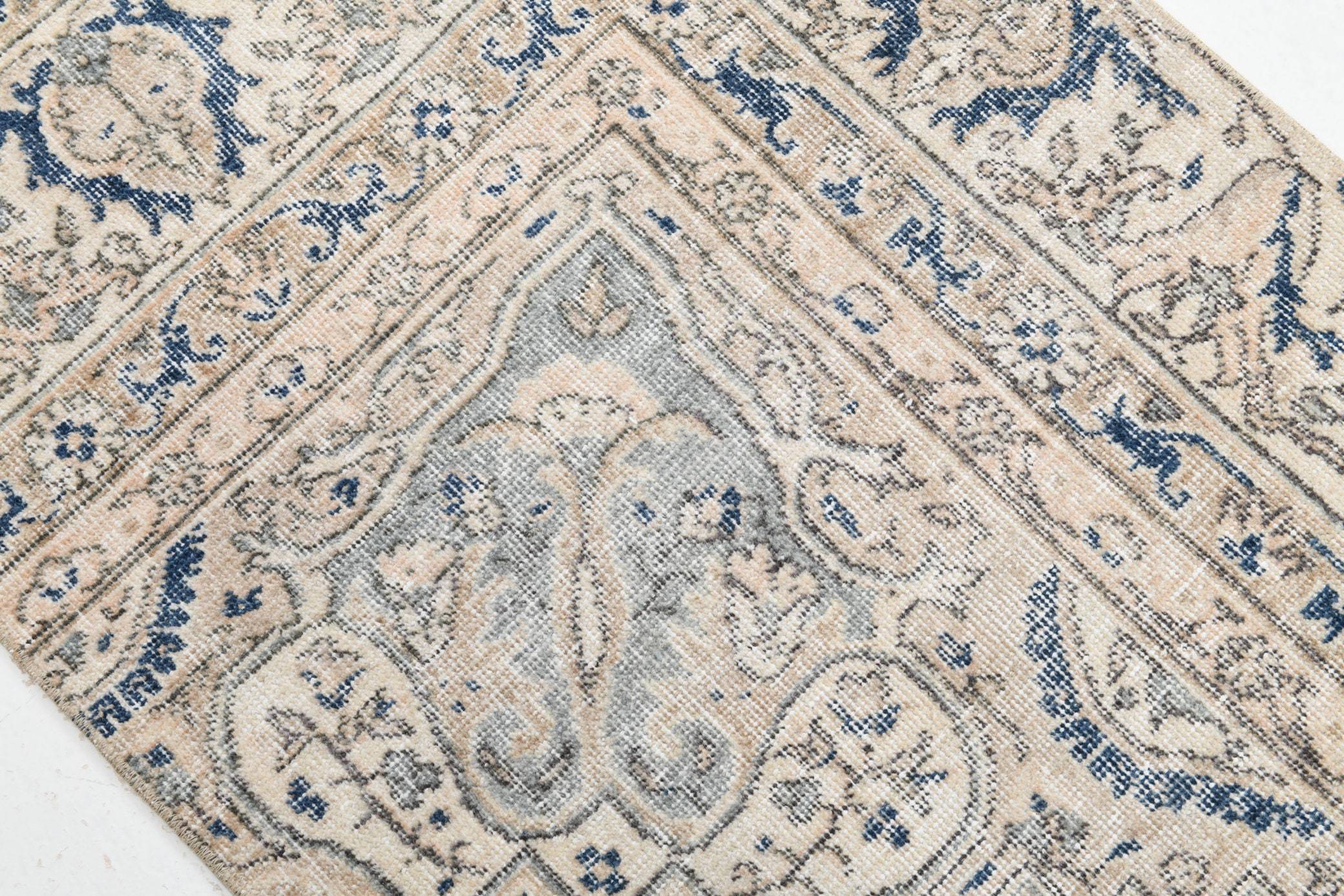 2' x 3' Blue Turkish Vintage Runner Rug  |  RugReform