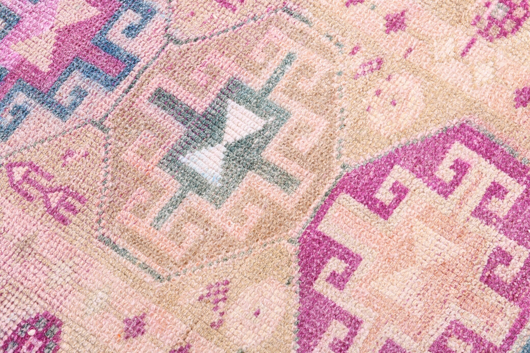2' x 10' Vintage rug, Bedroom Vintage rug, Cotton Vintage rug, Entryway-Hallway Vintage rug, Geometric Vintage rug, Kitchen-Dining Vintage rug, Nursery Vintage rug, Office Vintage rug, Pink Vintage rug, Retro Vintage rug, Vintage Herki, Wool Vintage rug, Vintage rug