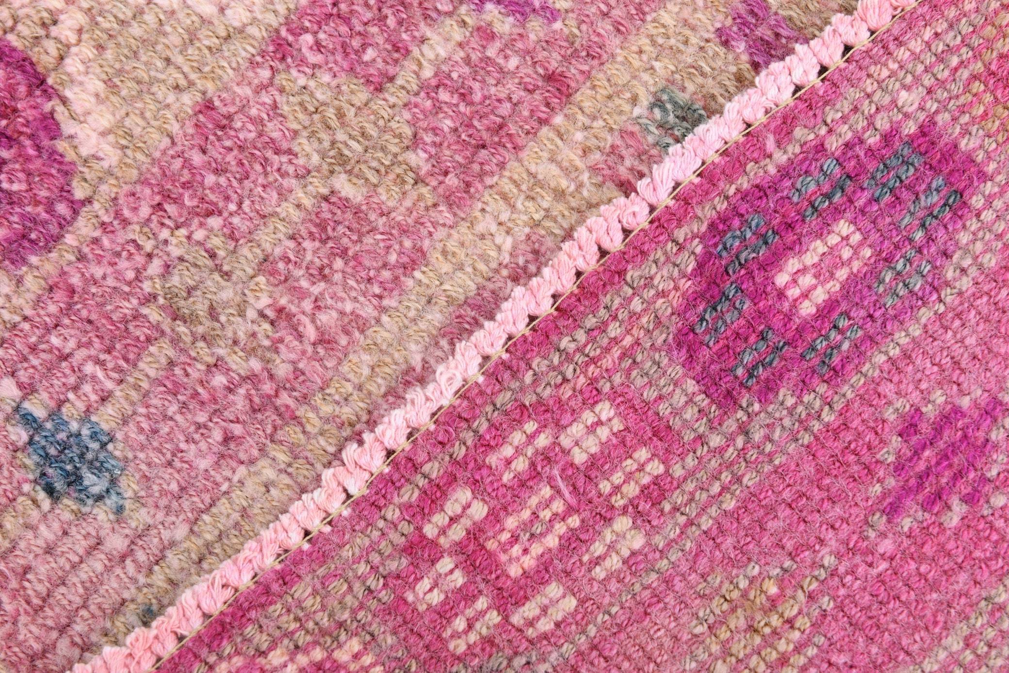 2' x 10' Vintage rug, Bedroom Vintage rug, Cotton Vintage rug, Entryway-Hallway Vintage rug, Geometric Vintage rug, Kitchen-Dining Vintage rug, Nursery Vintage rug, Office Vintage rug, Pink Vintage rug, Retro Vintage rug, Vintage Herki, Wool Vintage rug, Vintage rug