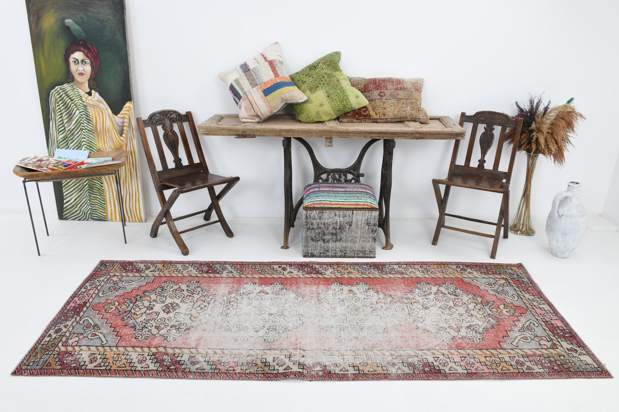 3' x 8' Tan-Ivory Turkish Vintage Rug  |  RugReform