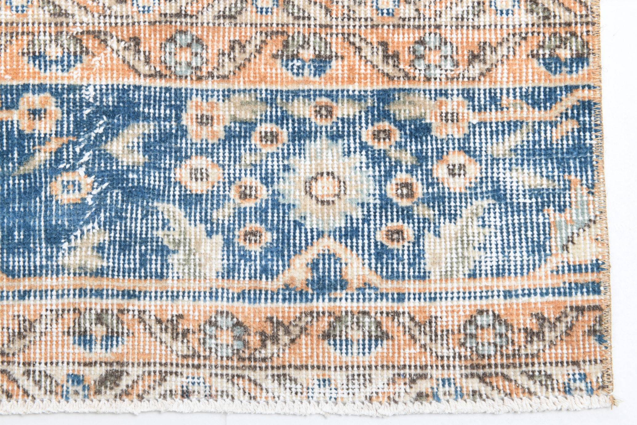 2' x 8' Blue Turkish Vintage Runner Rug  |  RugReform
