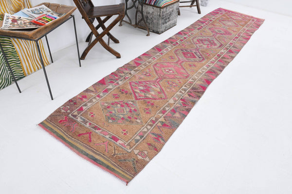2' x 11' Vintage rug, Bohemian-Eclectic Vintage rug, Cotton Vintage rug, Dorm Vintage rug, Entryway-Hallway Vintage rug, Geometric Vintage rug, Kitchen-Dining Vintage rug, Living Room Vintage rug, Office Vintage rug, Pink Vintage rug, Vintage Herki, Wool Vintage rug, Vintage rug