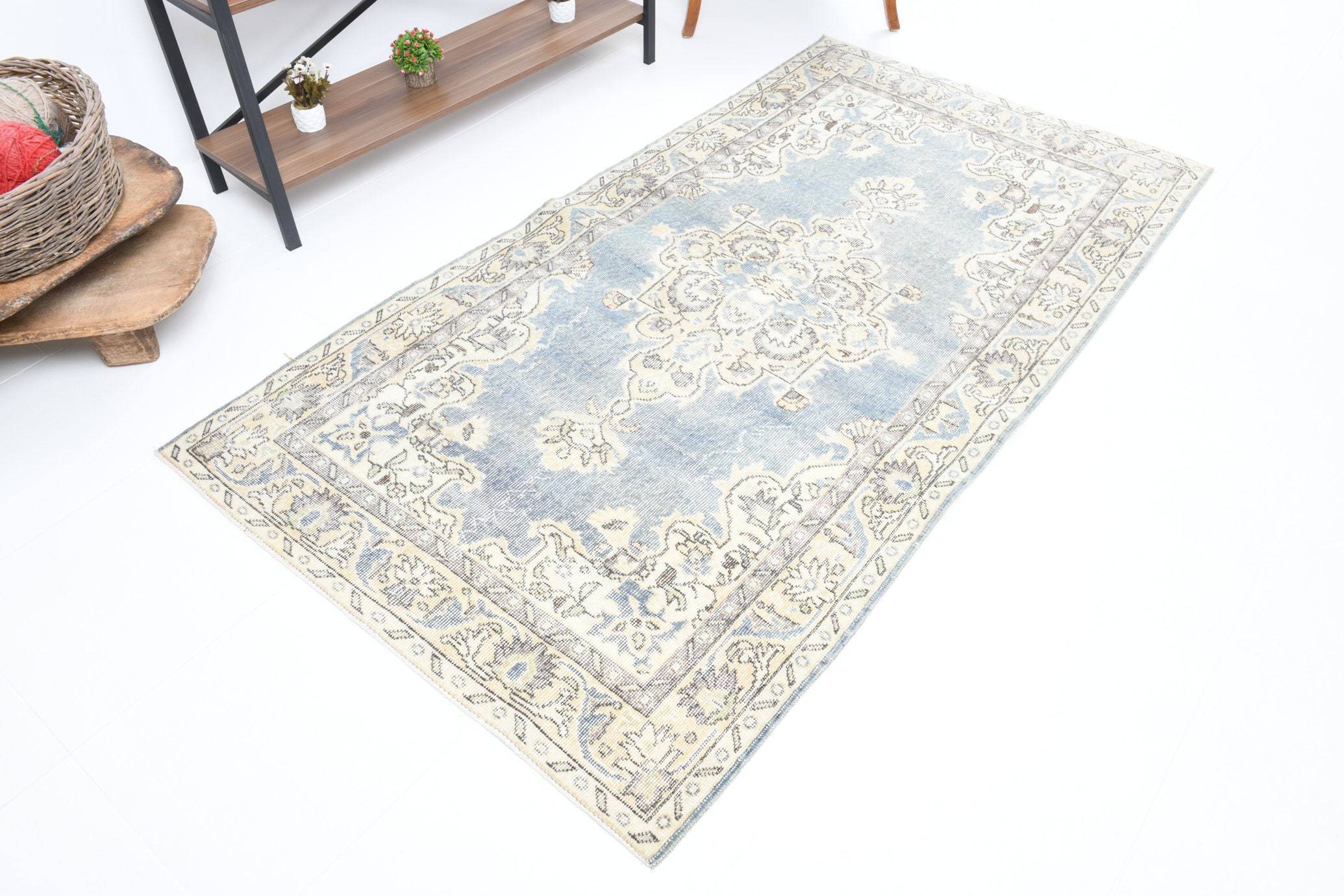 3' x 7' Blue Turkish Vintage Rug  |  RugReform