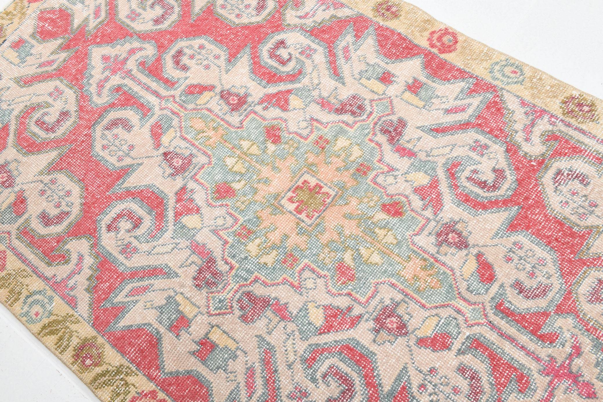 4' x 7' Vintage rug, Abstract Vintage rug, Bedroom Vintage rug, Cotton Vintage rug, Kitchen-Dining Vintage rug, Living Room Vintage rug, Nursery Vintage rug, Office Vintage rug, Red Vintage rug, Retro Vintage rug, Vintage, Wool Vintage rug, Vintage rug