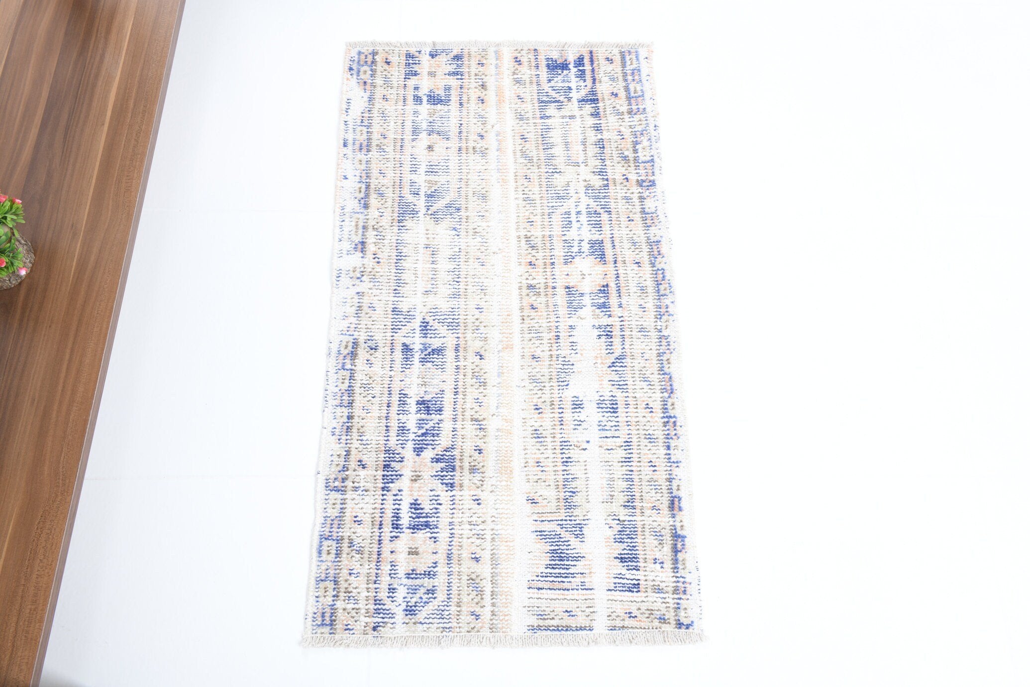 1' x 2' Blue Turkish Vintage Runner Rug  |  RugReform