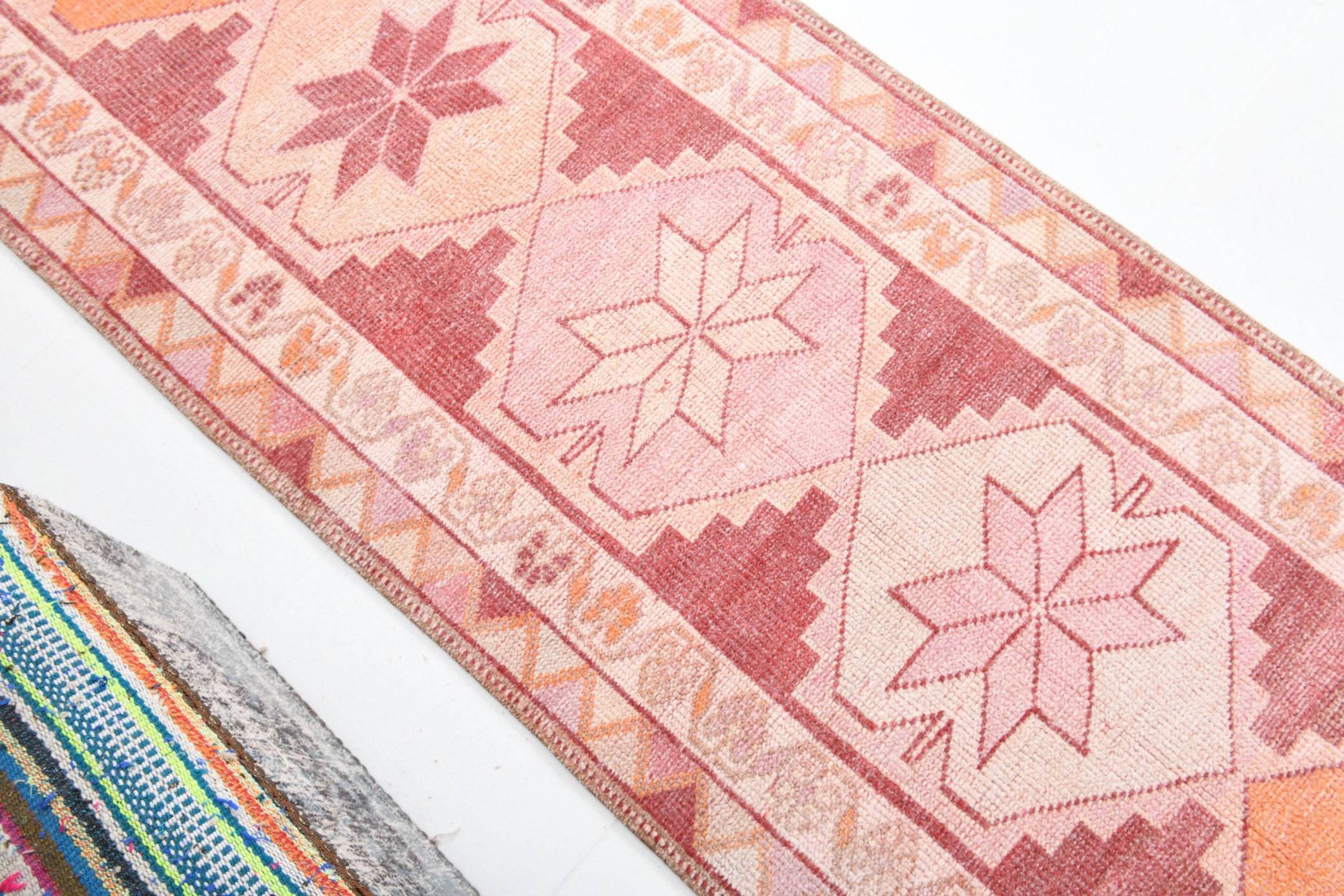 2' x 12' Vintage rug, Bedroom Vintage rug, Bohemian-Eclectic Vintage rug, Cotton Vintage rug, Entryway-Hallway Vintage rug, Geometric Vintage rug, Kitchen-Dining Vintage rug, Laundry Vintage rug, Office Vintage rug, Red Vintage rug, Vintage Herki, Wool Vintage rug, Vintage rug