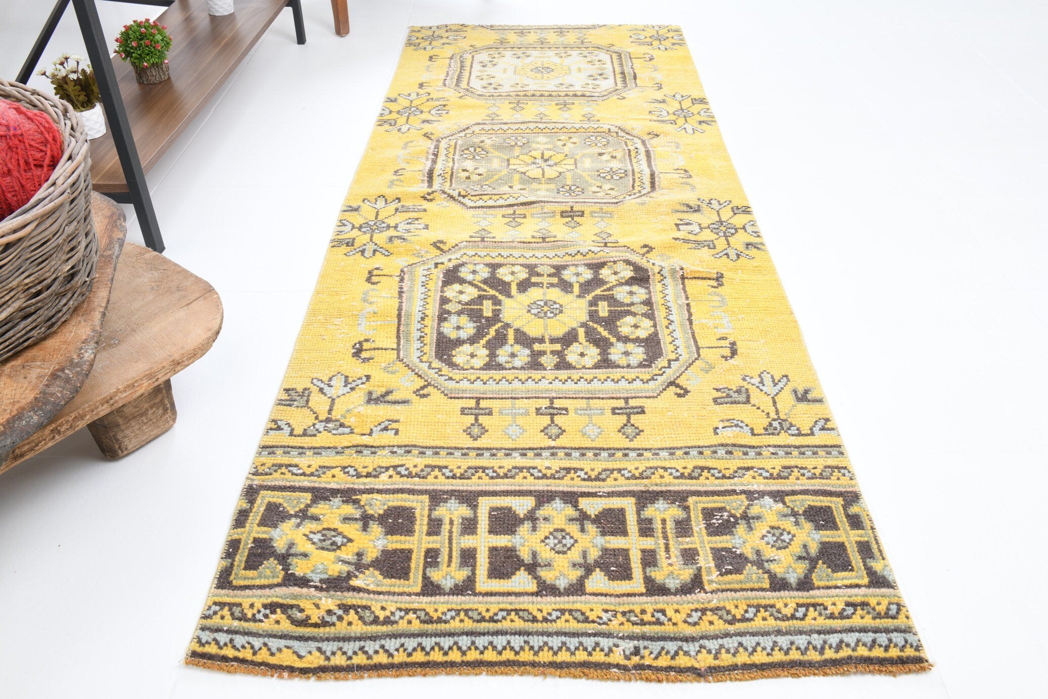 2' x 7' Yellow-Gold Turkish Vintage Runner Rug  |  RugReform