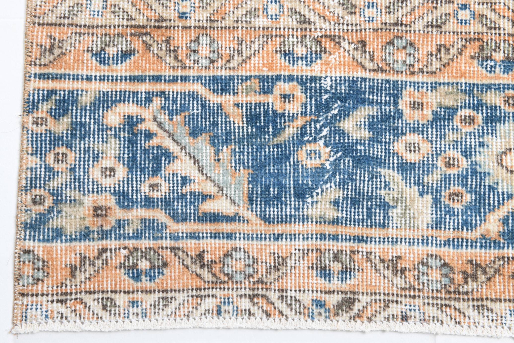 2' x 8' Blue Turkish Vintage Runner Rug  |  RugReform