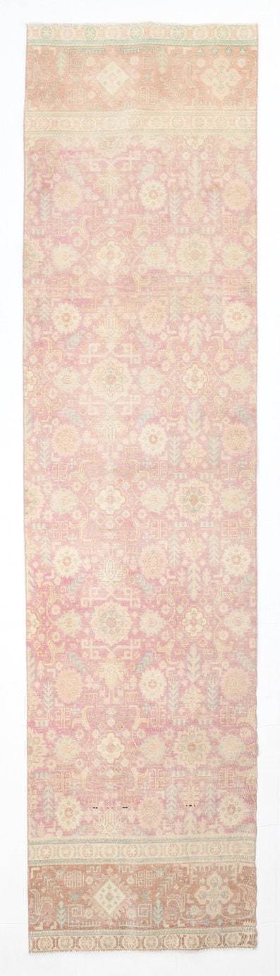 3' x 12' Vintage rug, Cotton Vintage rug, Dorm Vintage rug, Entryway-Hallway Vintage rug, Kitchen-Dining Vintage rug, Living Room Vintage rug, Office Vintage rug, Persian Vintage rug, Pink Vintage rug, Rustic-Primitive Vintage rug, Vintage Silverwash, Wool Vintage rug, Vintage rug