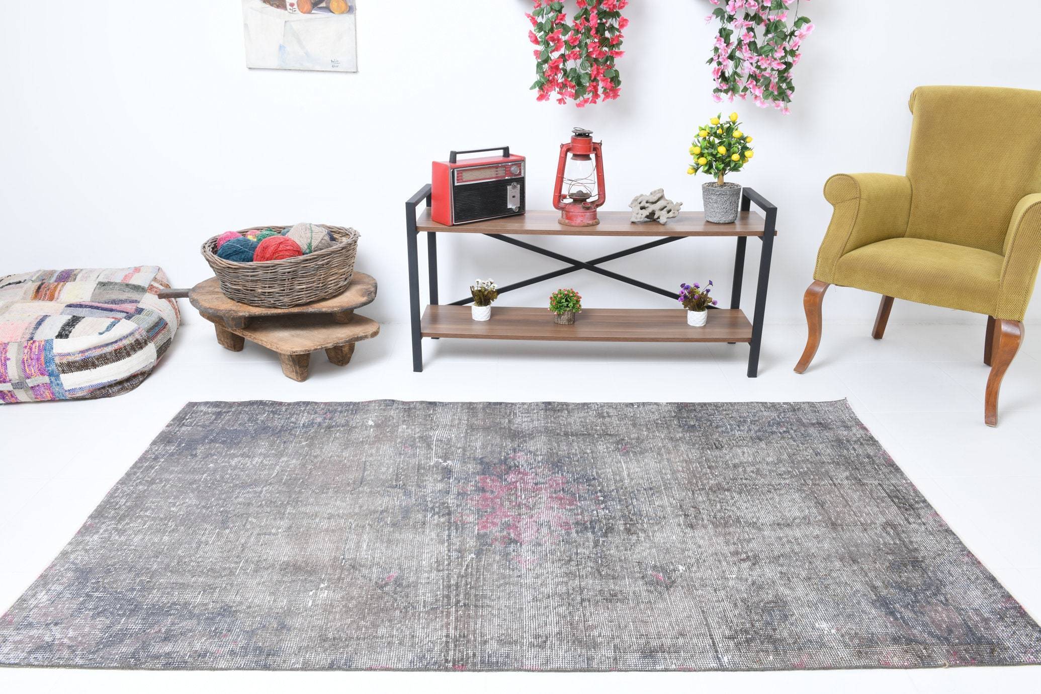 3' x 7' Black-Gray Turkish Vintage Rug  |  RugReform