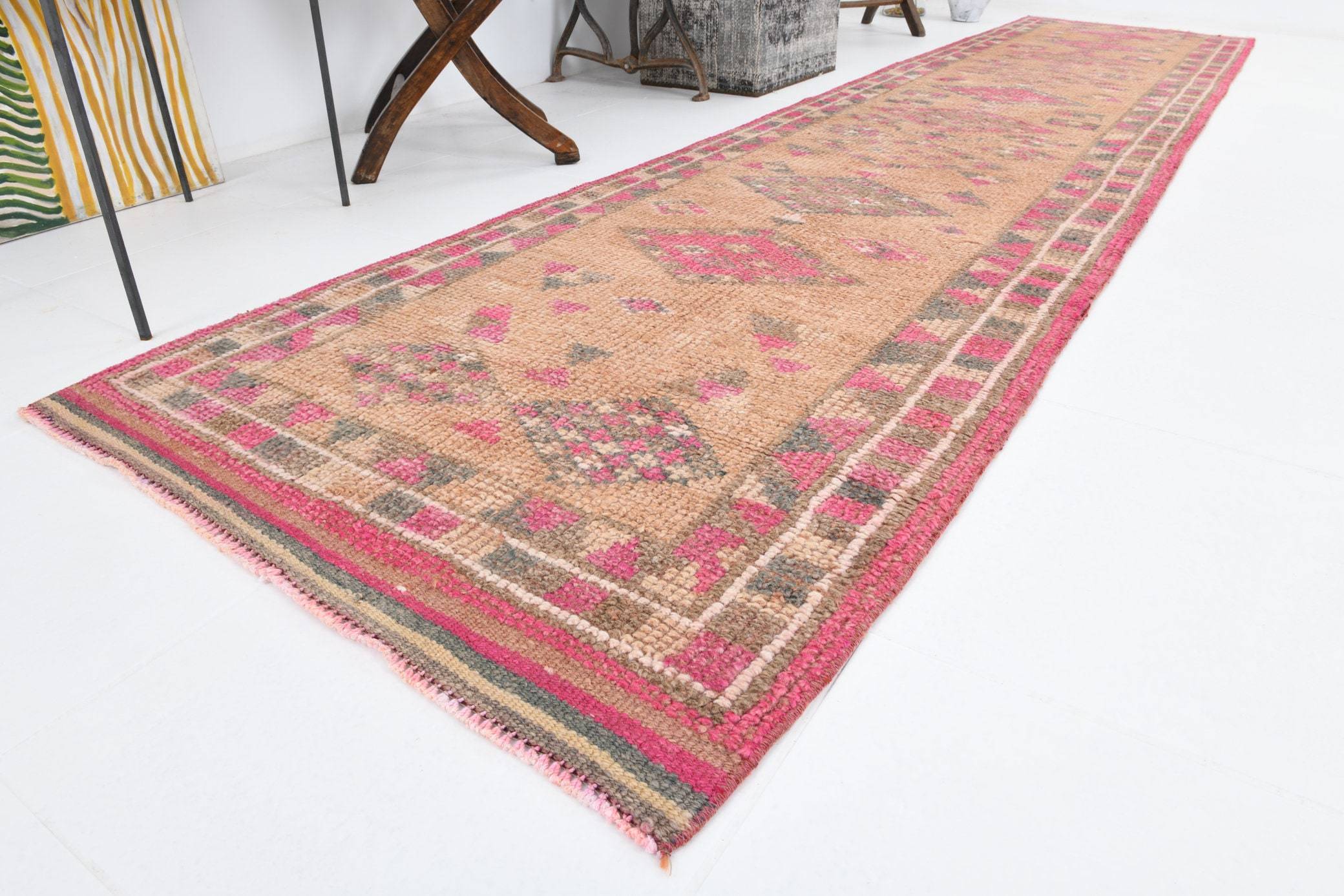2' x 12' Vintage rug, Cotton Vintage rug, Entryway-Hallway Vintage rug, Kitchen-Dining Vintage rug, Living Room Vintage rug, Nursery Vintage rug, Office Vintage rug, Red Vintage rug, Rustic-Primitive Vintage rug, Southwestern Vintage rug, Vintage Herki, Wool Vintage rug, Vintage rug