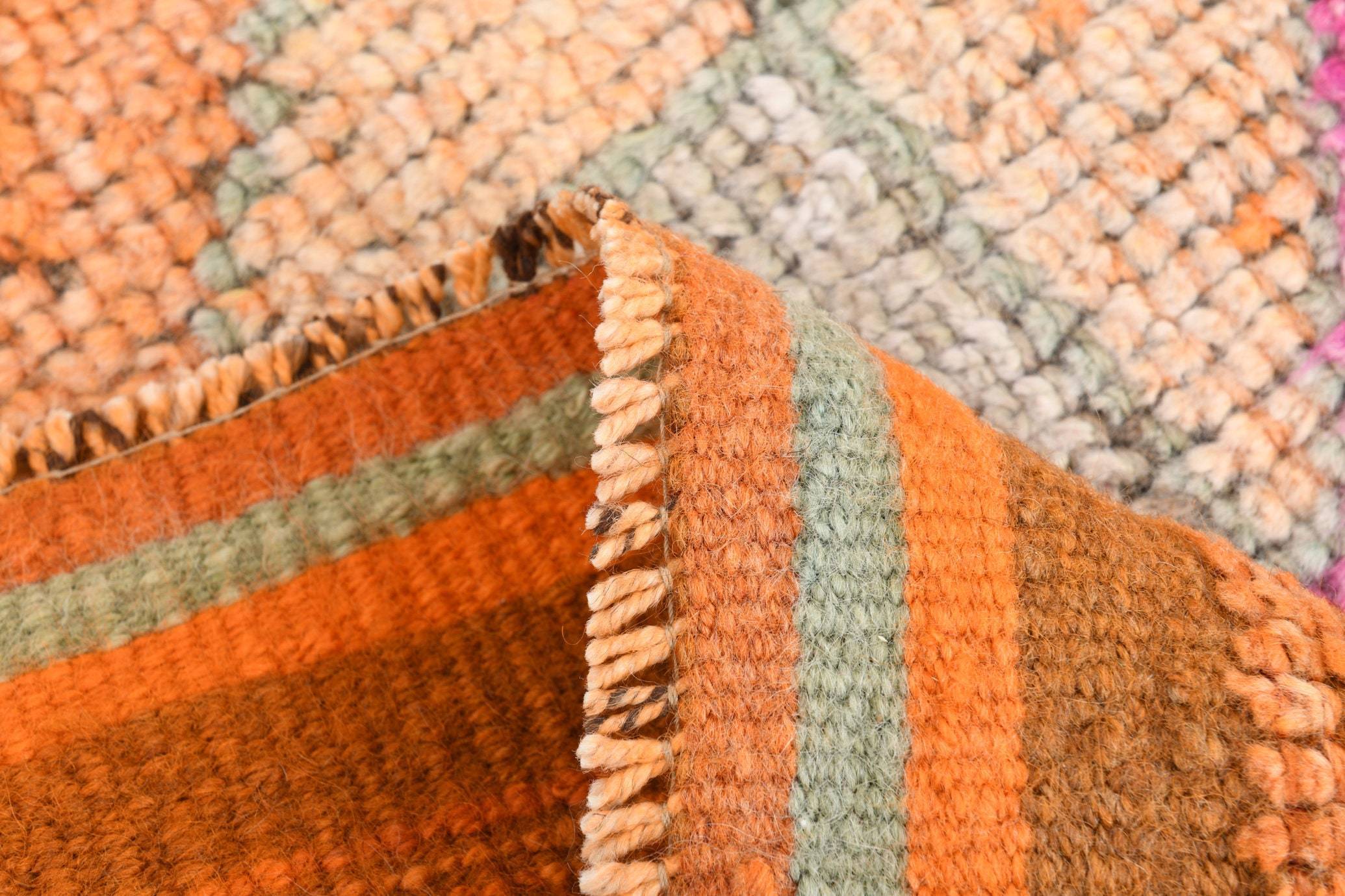 2' x 12' Vintage rug, Cotton Vintage rug, Country-Farmhouse Vintage rug, Entryway-Hallway Vintage rug, Geometric Vintage rug, Kids Vintage rug, Kitchen-Dining Vintage rug, Living Room Vintage rug, Office Vintage rug, Pink Vintage rug, Vintage Herki, Wool Vintage rug, Vintage rug