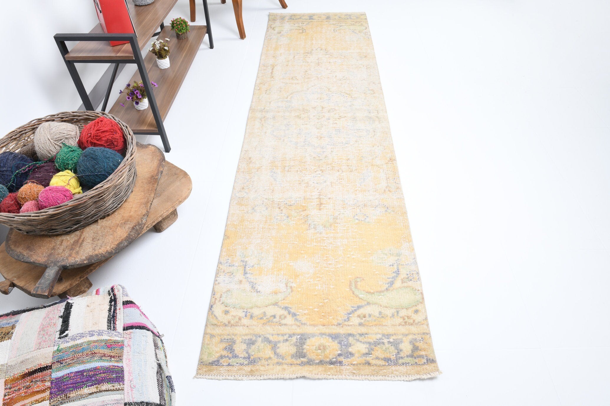 2' x 9' Tan-Ivory Turkish Vintage Runner Rug  |  RugReform