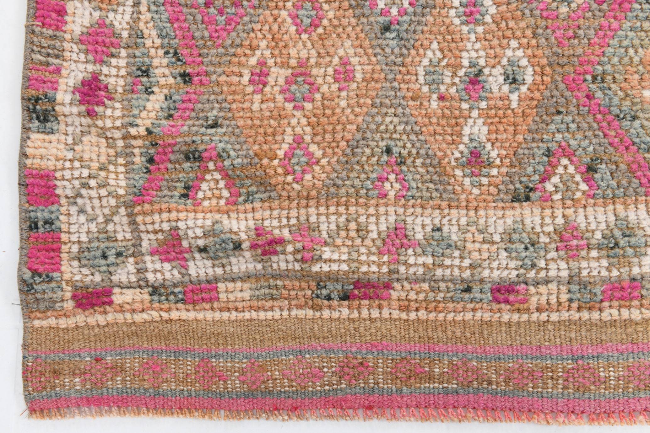2' x 12' Vintage rug, Cotton Vintage rug, Dorm Vintage rug, Entryway-Hallway Vintage rug, Geometric Vintage rug, Kitchen-Dining Vintage rug, Living Room Vintage rug, Office Vintage rug, Pink Vintage rug, Retro Vintage rug, Vintage Herki, Wool Vintage rug, Vintage rug