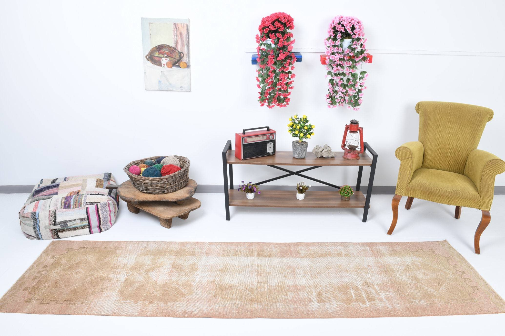 2' x 9' Brown Turkish Vintage Runner Rug  |  RugReform