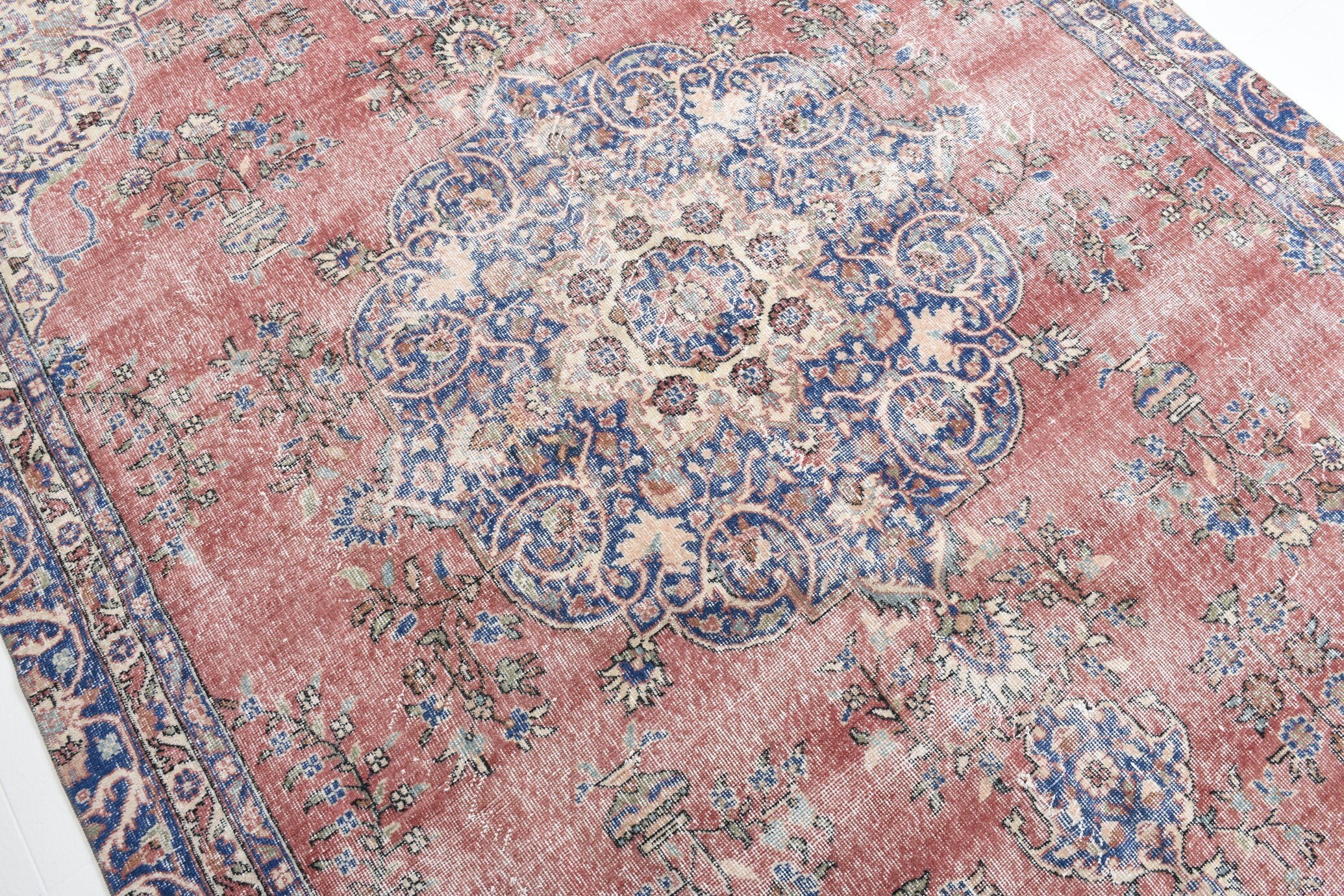 6' x 11' Vintage rug, Blue Vintage rug, Cotton Vintage rug, Dorm Vintage rug, Kids Vintage rug, Kitchen-Dining Vintage rug, Living Room Vintage rug, Office Vintage rug, Persian Vintage rug, Retro Vintage rug, Vintage, Wool Vintage rug, Vintage rug